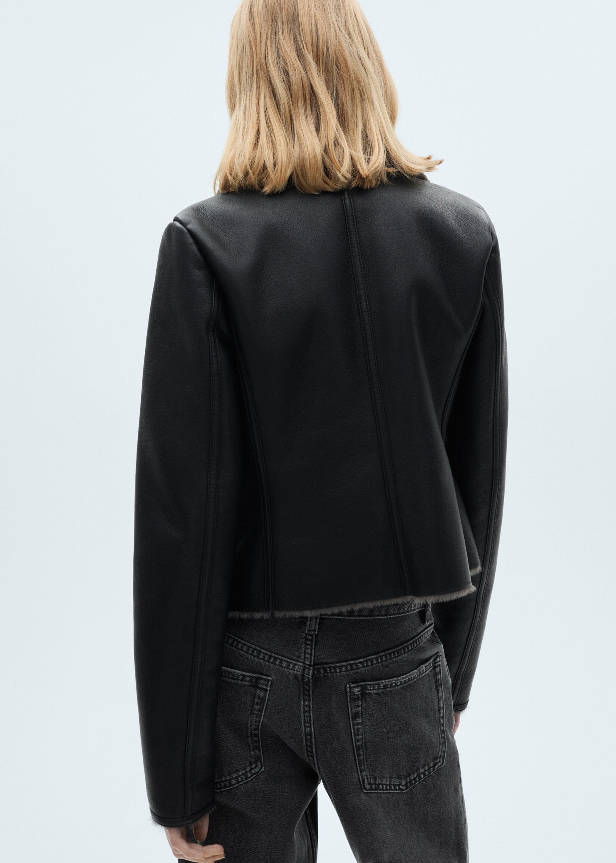 Jacket with shearling-effect lining - Reverse of the article