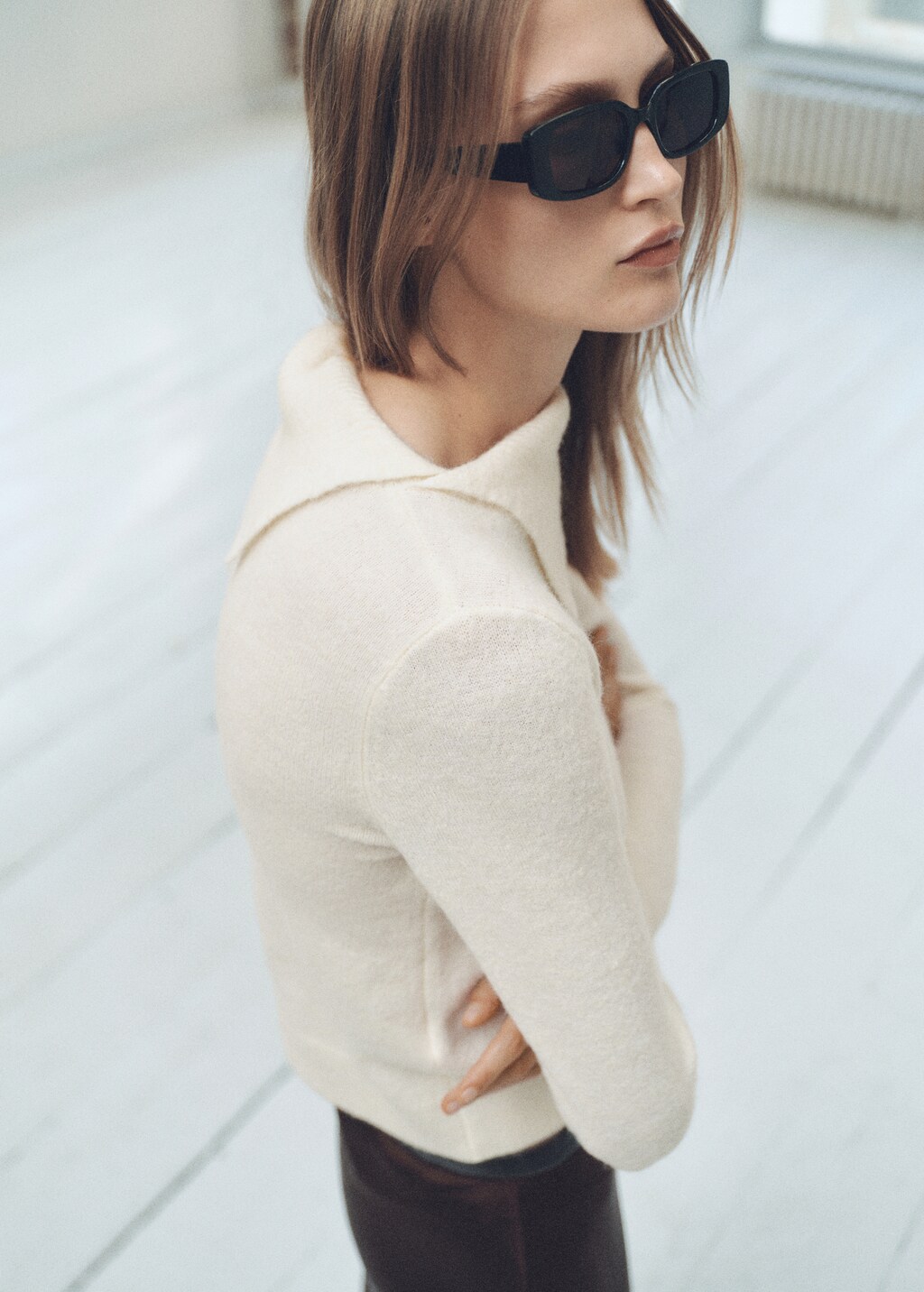 Sweater with wraparound lapel neck - image 4
