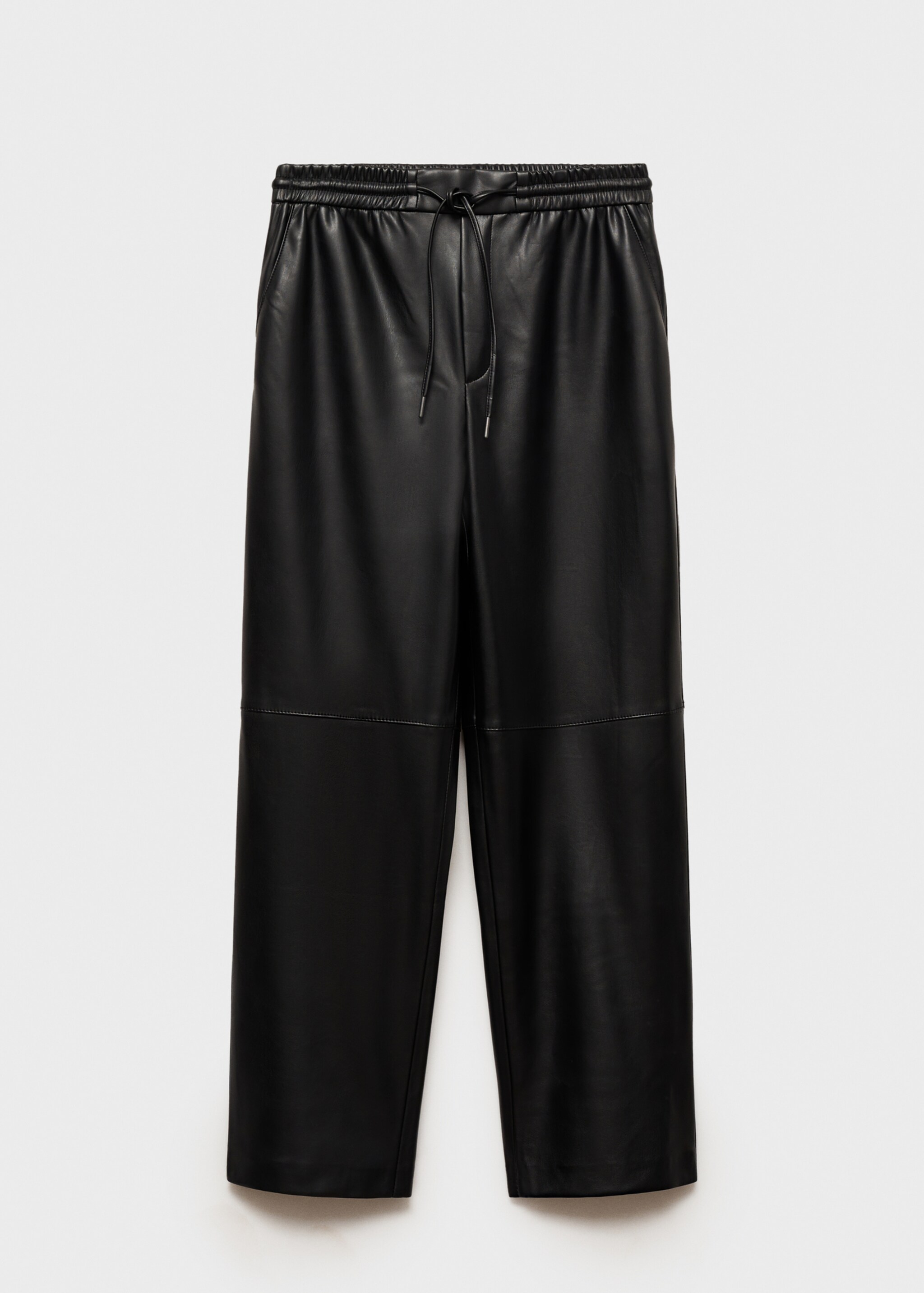 Leather-effect elastic waist trousers - Article without model