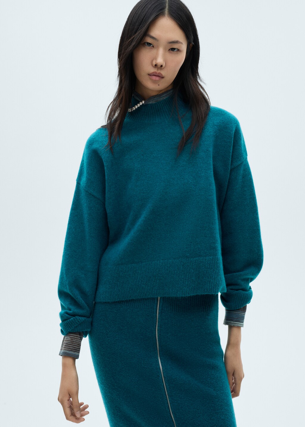 Perkins neck knitted sweater - Women | MANGO USA Perkins neck knitted sweater - Women | MANGO USA