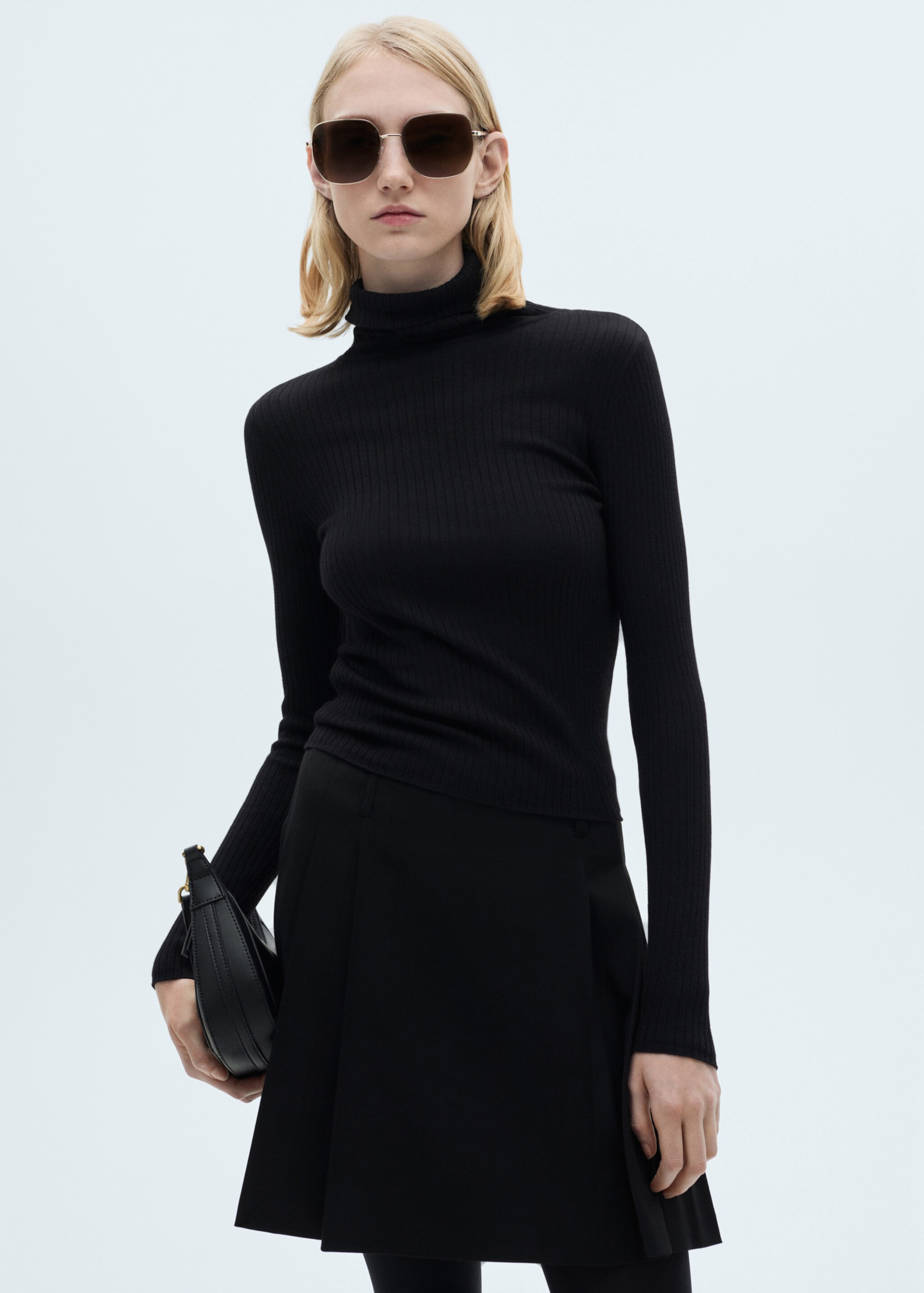 Wool blend turtleneck sweater - Medium plane