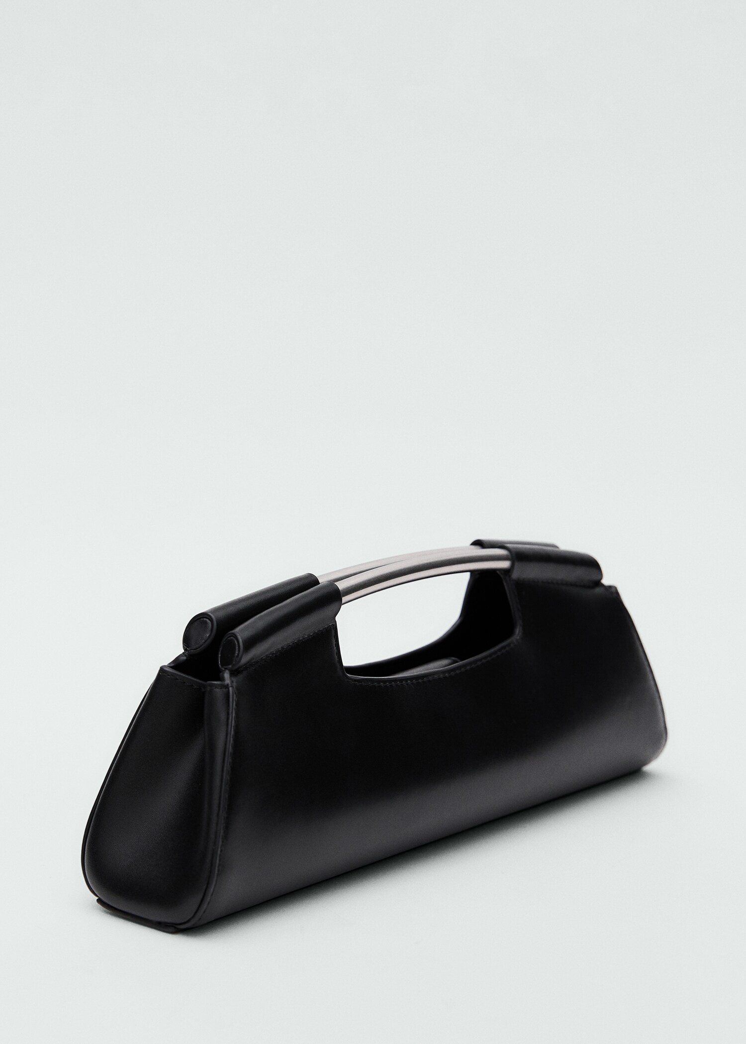 Leather bag with metal handle - Medium plane