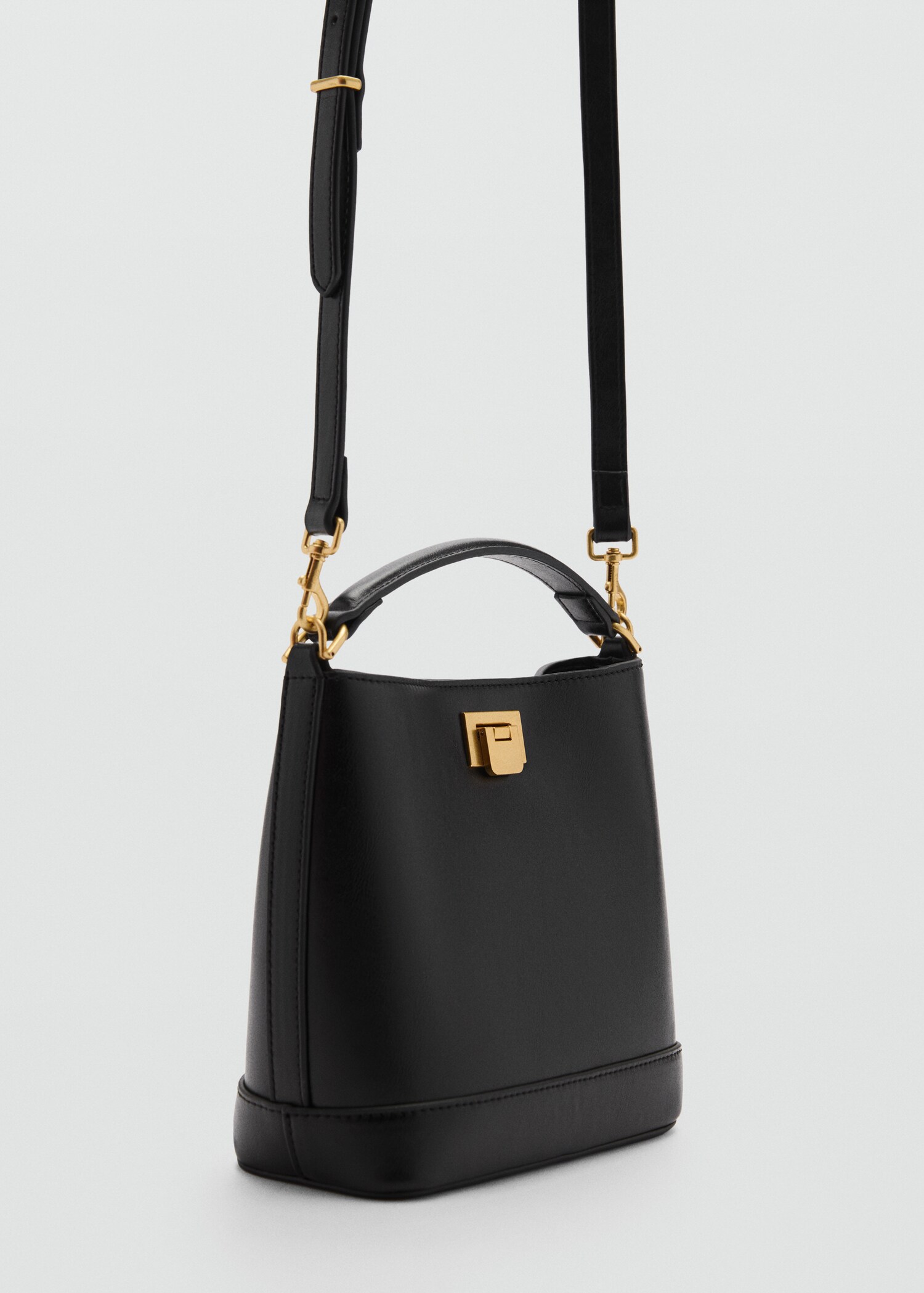 Mini shopper bag with metallic detail - Medium plane