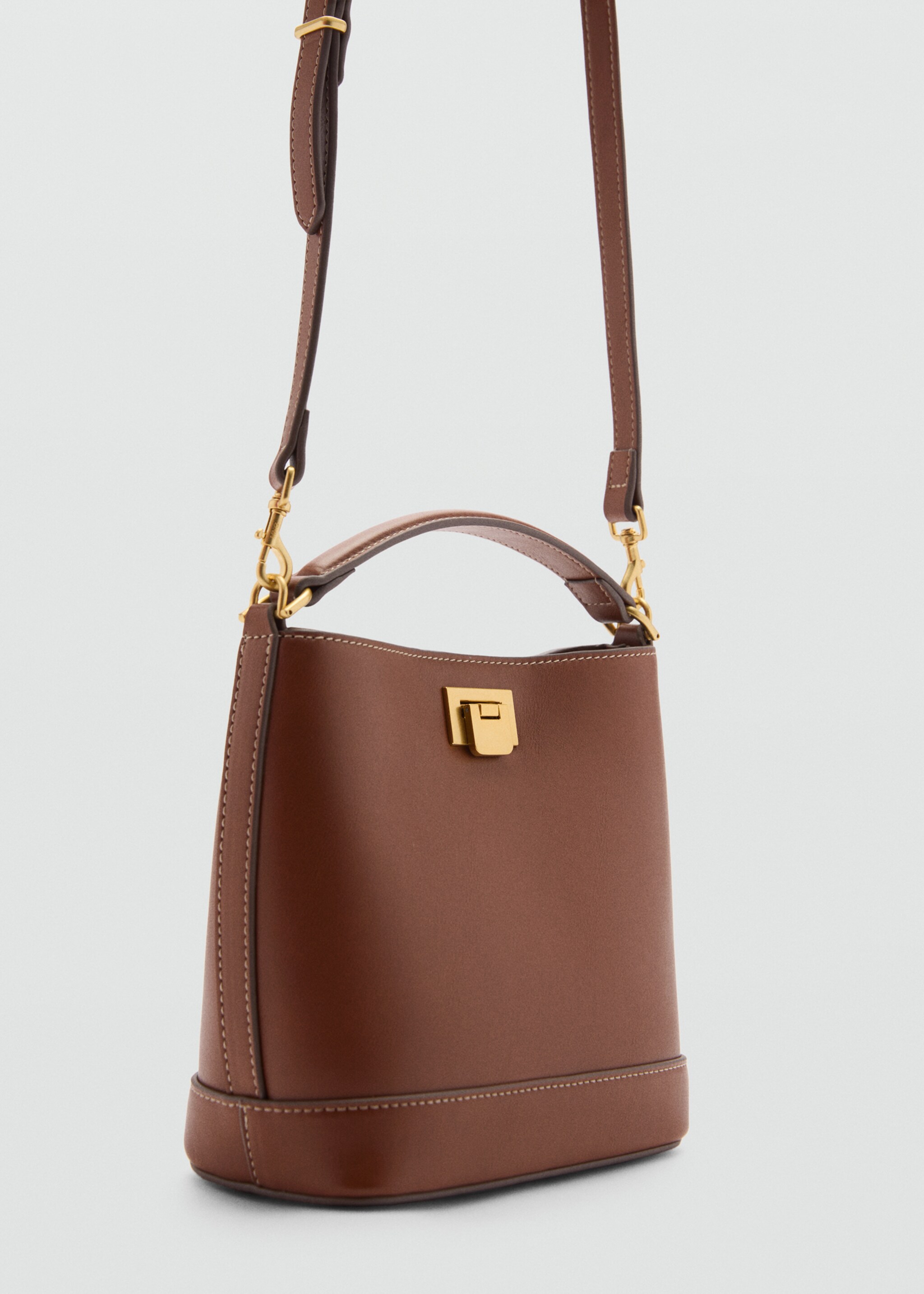 Mini shopper bag with metallic detail - Medium plane