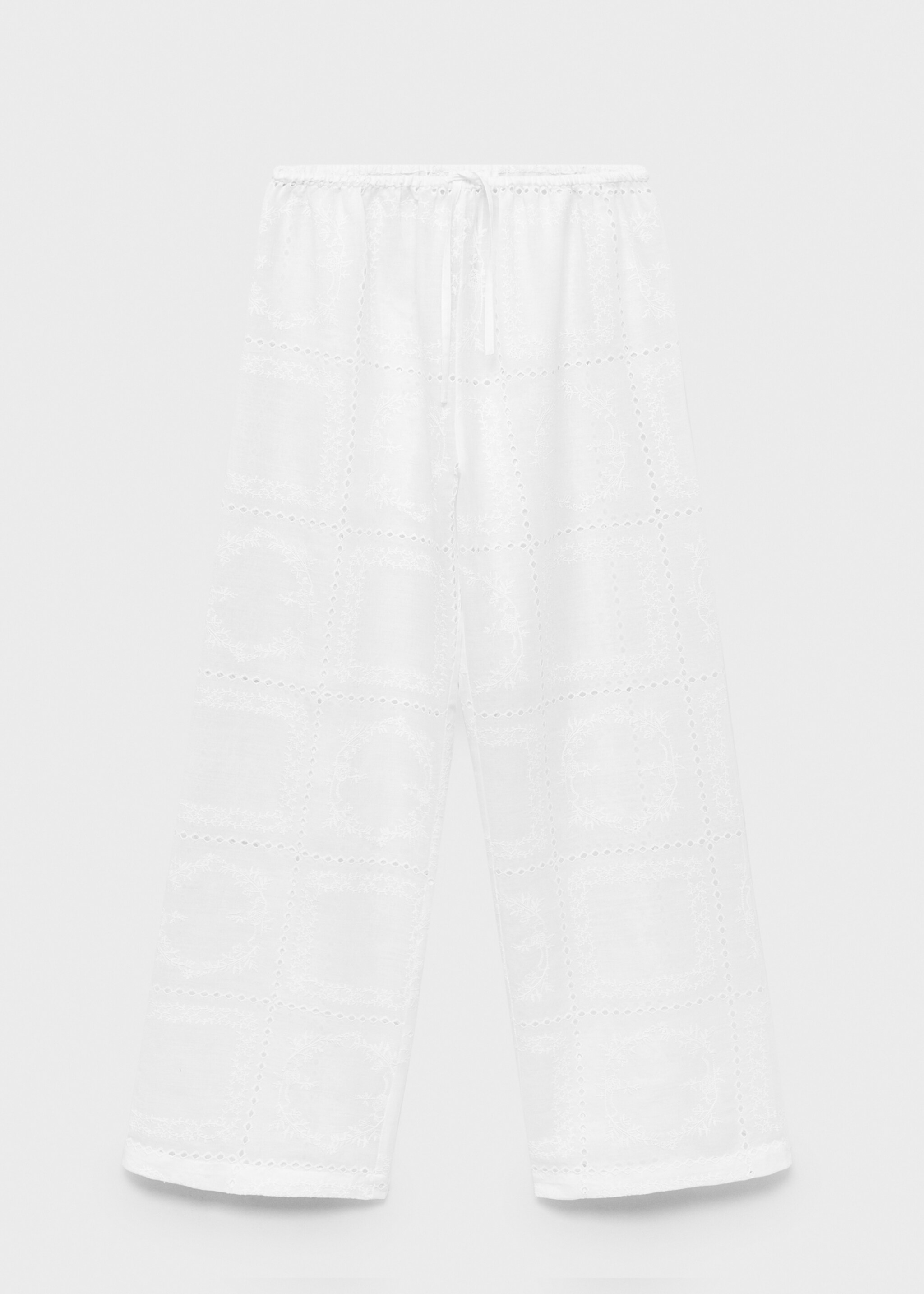 100% ramie embroidered trousers - Article without model