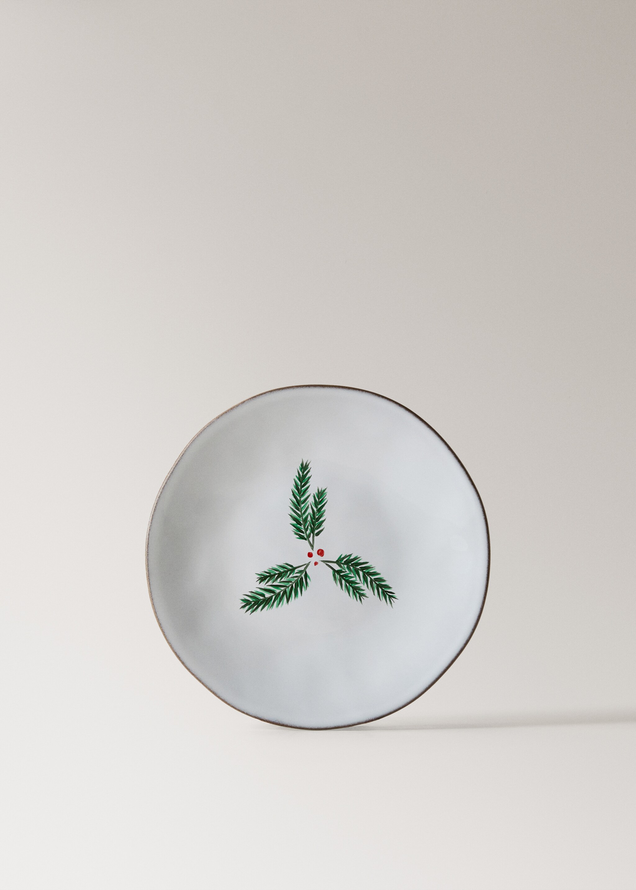 Flacher Steingutteller mit Kontrastkante - Artikel ohne Model, Weiß. Ref: 87030460-00.