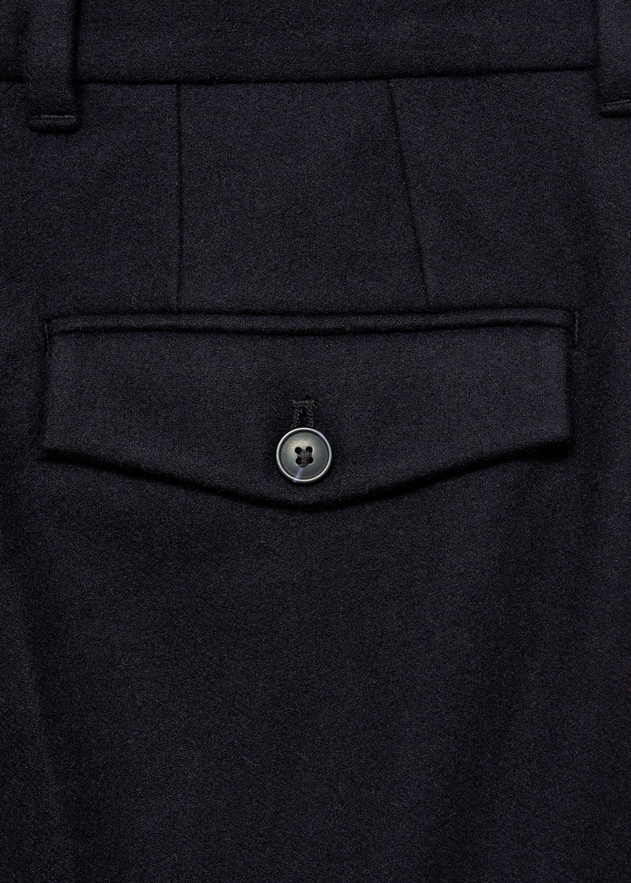 Wool flannel trousers with pleats - Details of the article 0