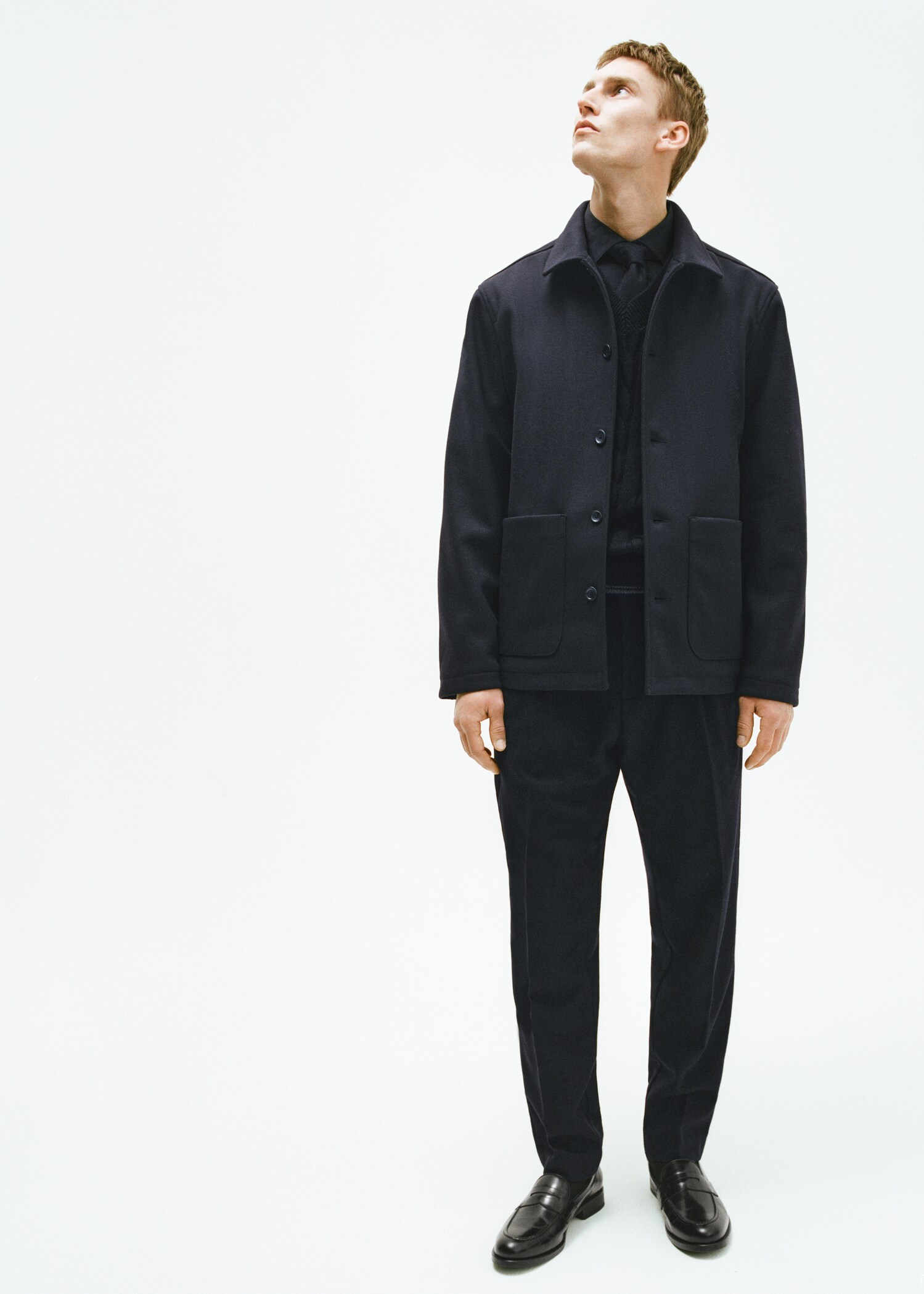 Wool flannel trousers with pleats - Details of the article 5