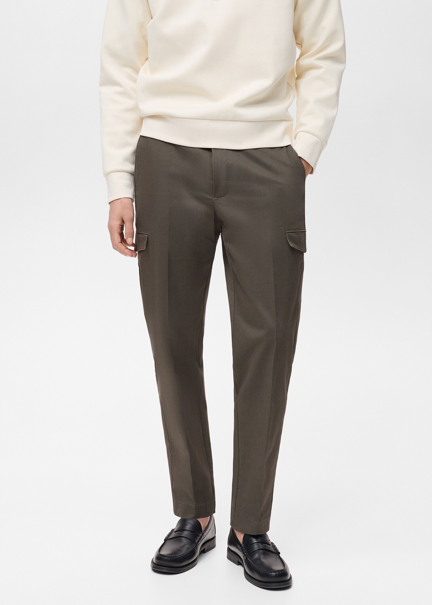 Regular-fit cotton cargo pants - Medium plane
