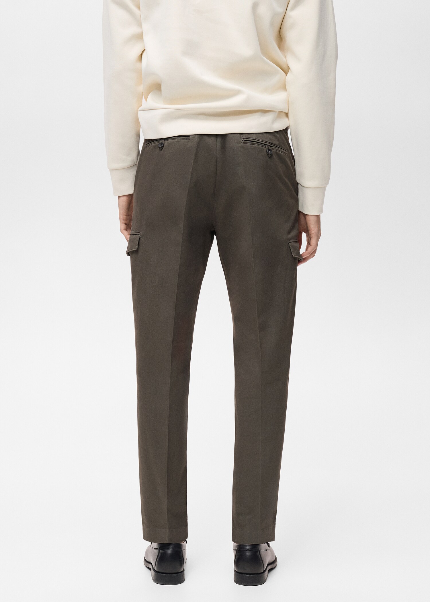Regular-fit cotton cargo pants - Reverse of the article