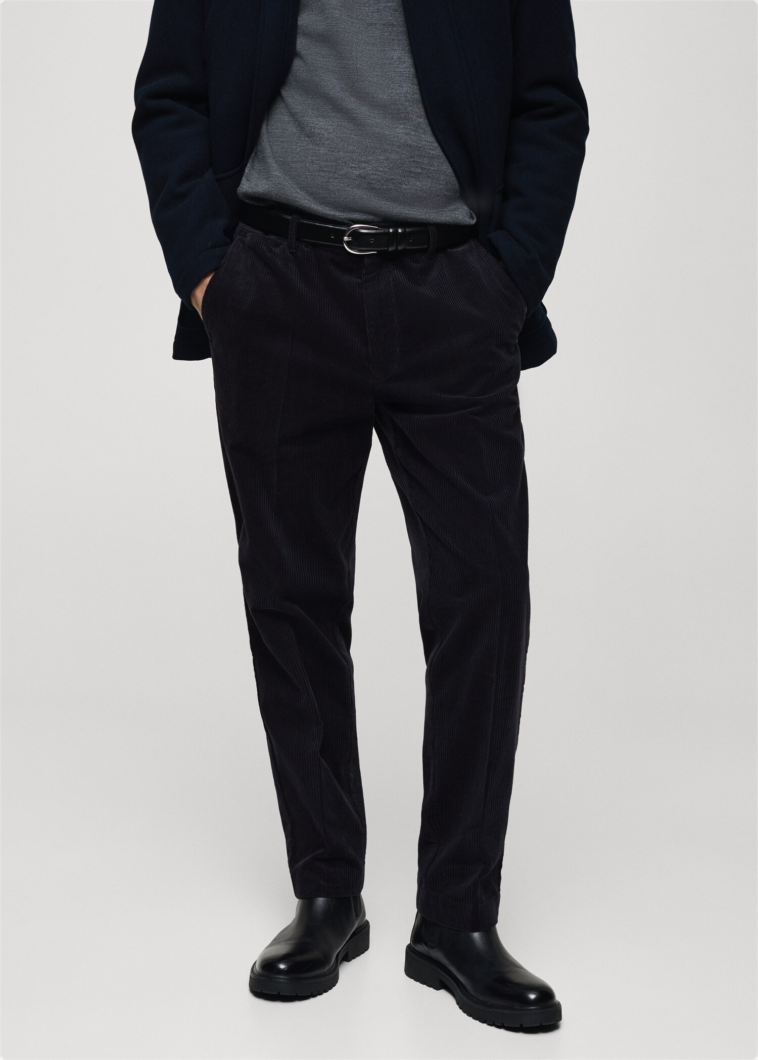 Corduroy regular-fit trousers - Medium plane