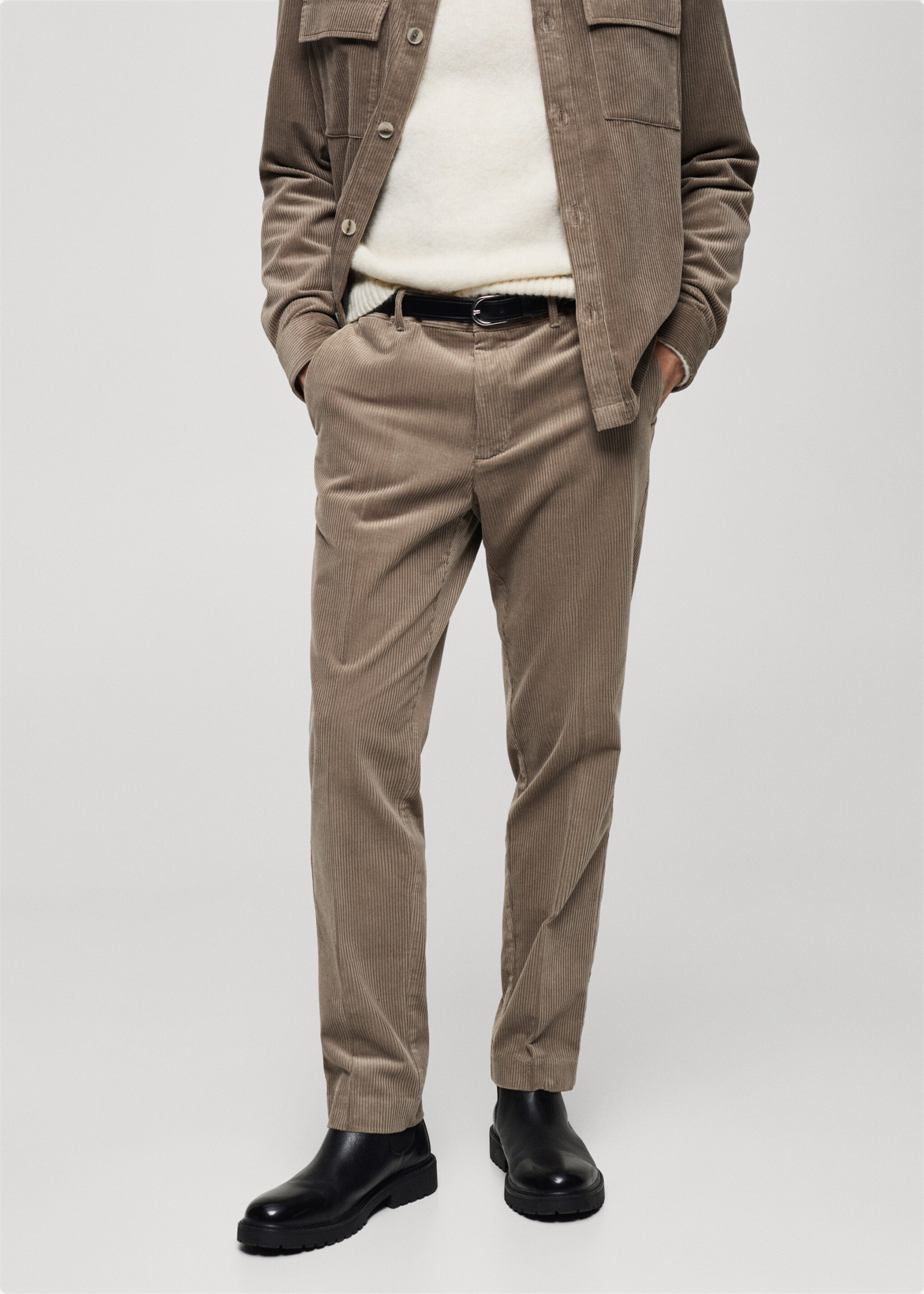 Corduroy regular-fit trousers - Medium plane