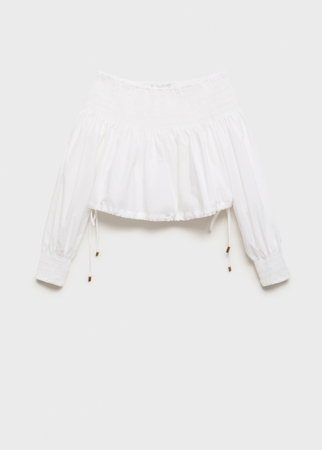 Gathered off-the-shoulder blouse - Women | MANGO USA