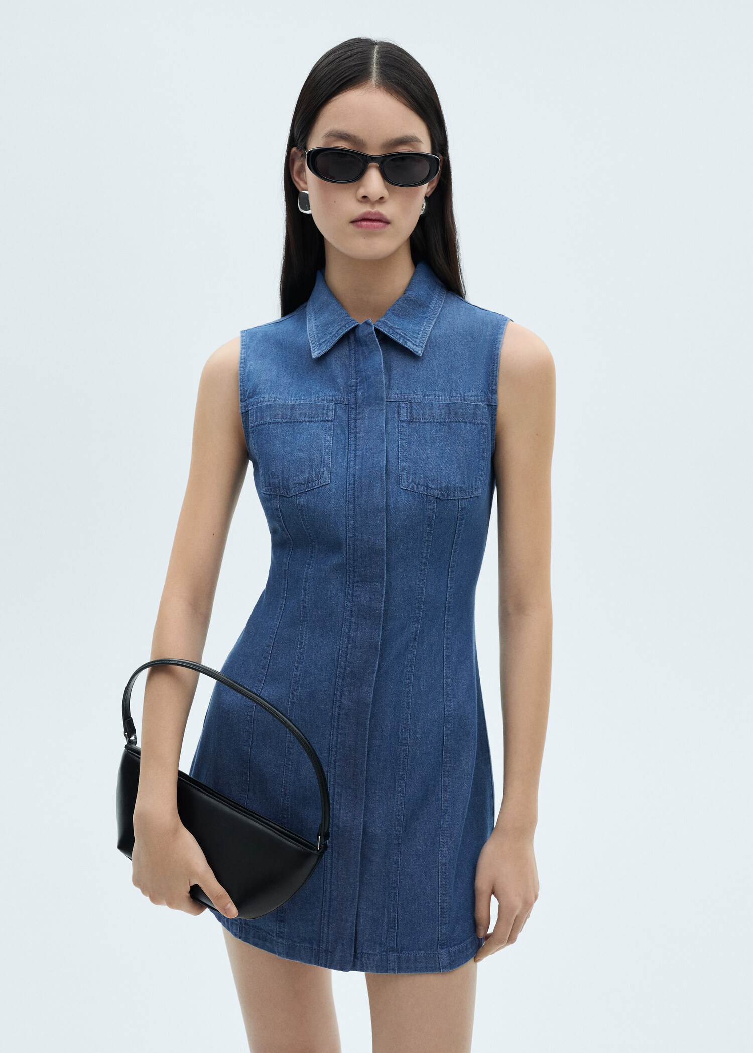 Short denim dress - Medium plane