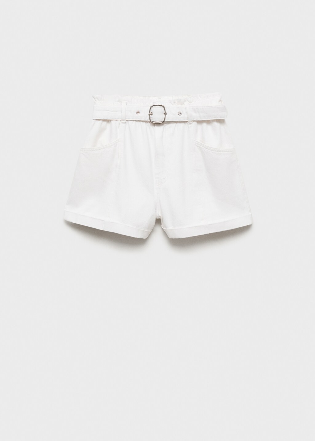 Paperbag shorts with rolled hem and belt - image 5