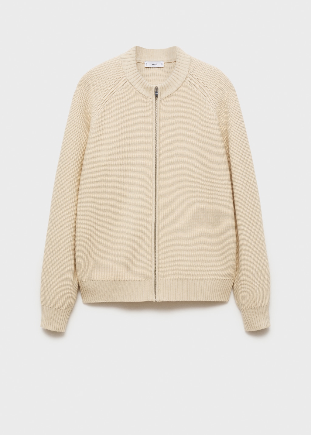 Structured knitted cardigan with zip - Men | MANGO USA