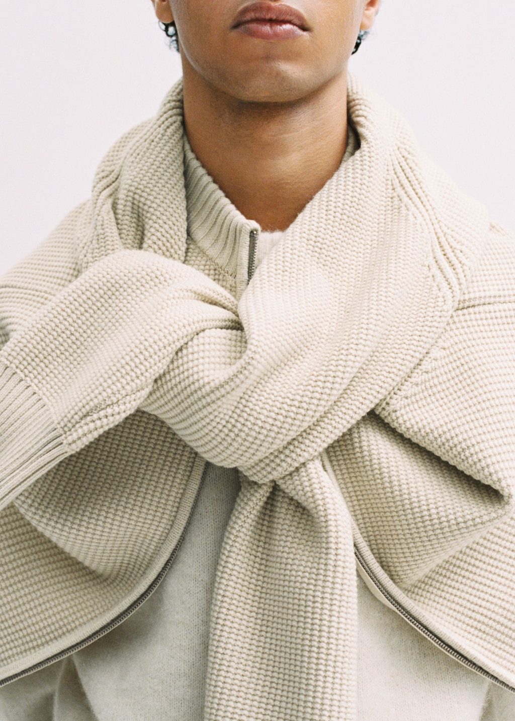 Structured knitted cardigan with zip - Men | MANGO USA Structured knitted cardigan with zip - Men | MANGO USA
