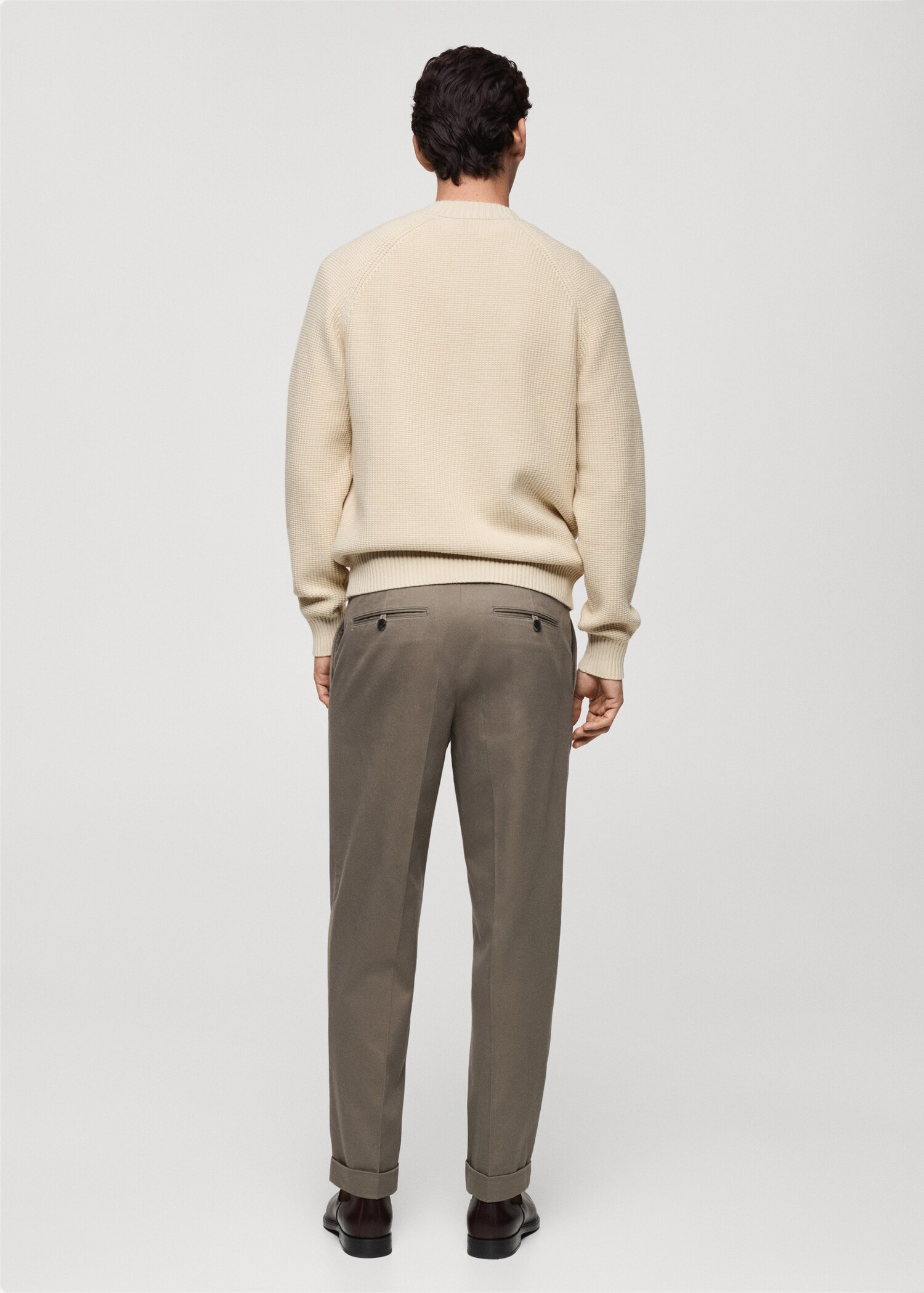 Structured knitted cardigan with zip - Reverse of the article
