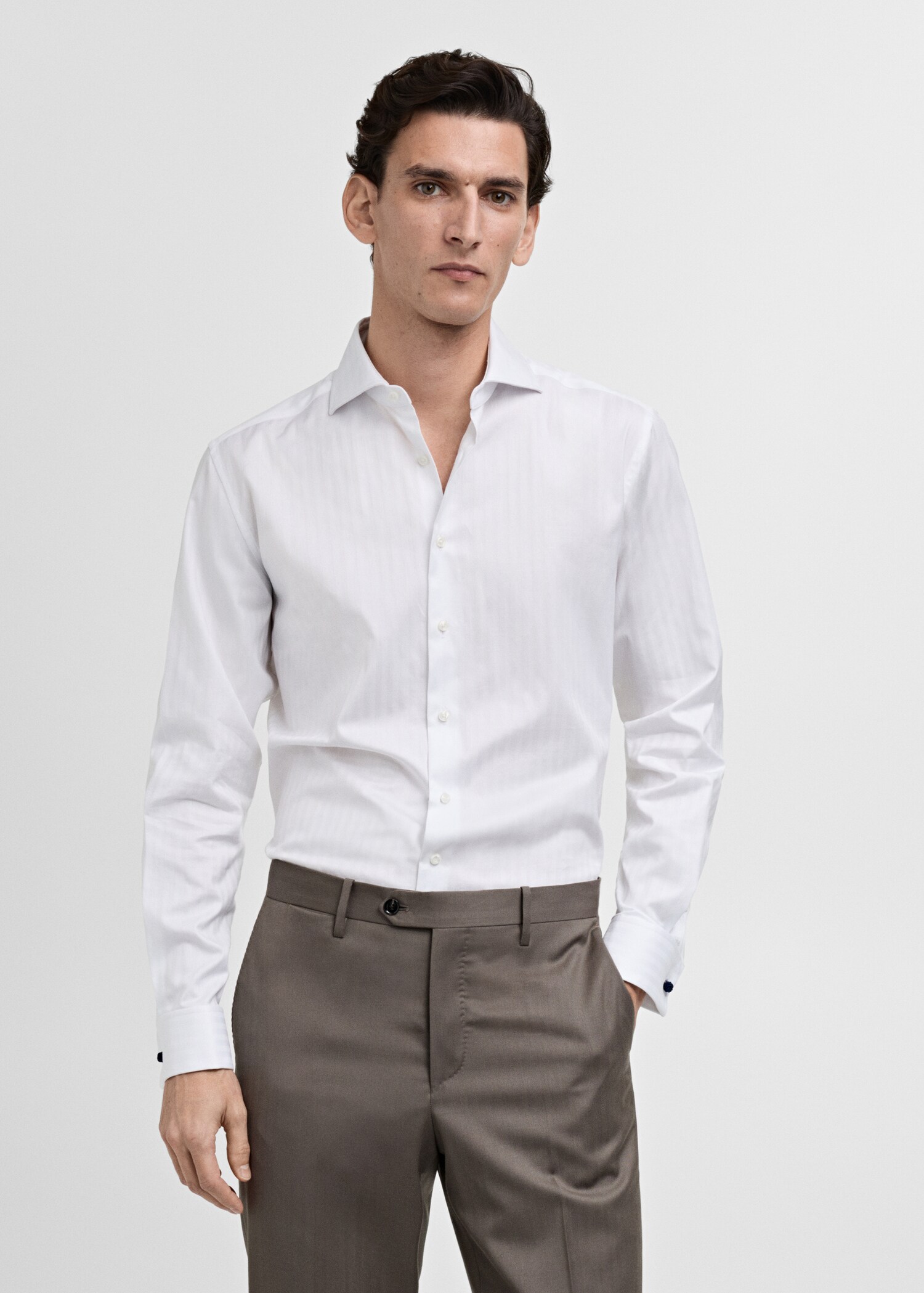 100% cotton slim-fit suit shirt - Medium plane