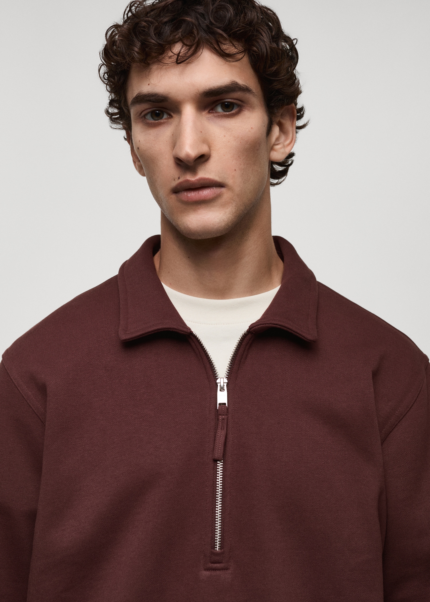 Regular-fit cotton polo sweatshirt - Details of the article 1