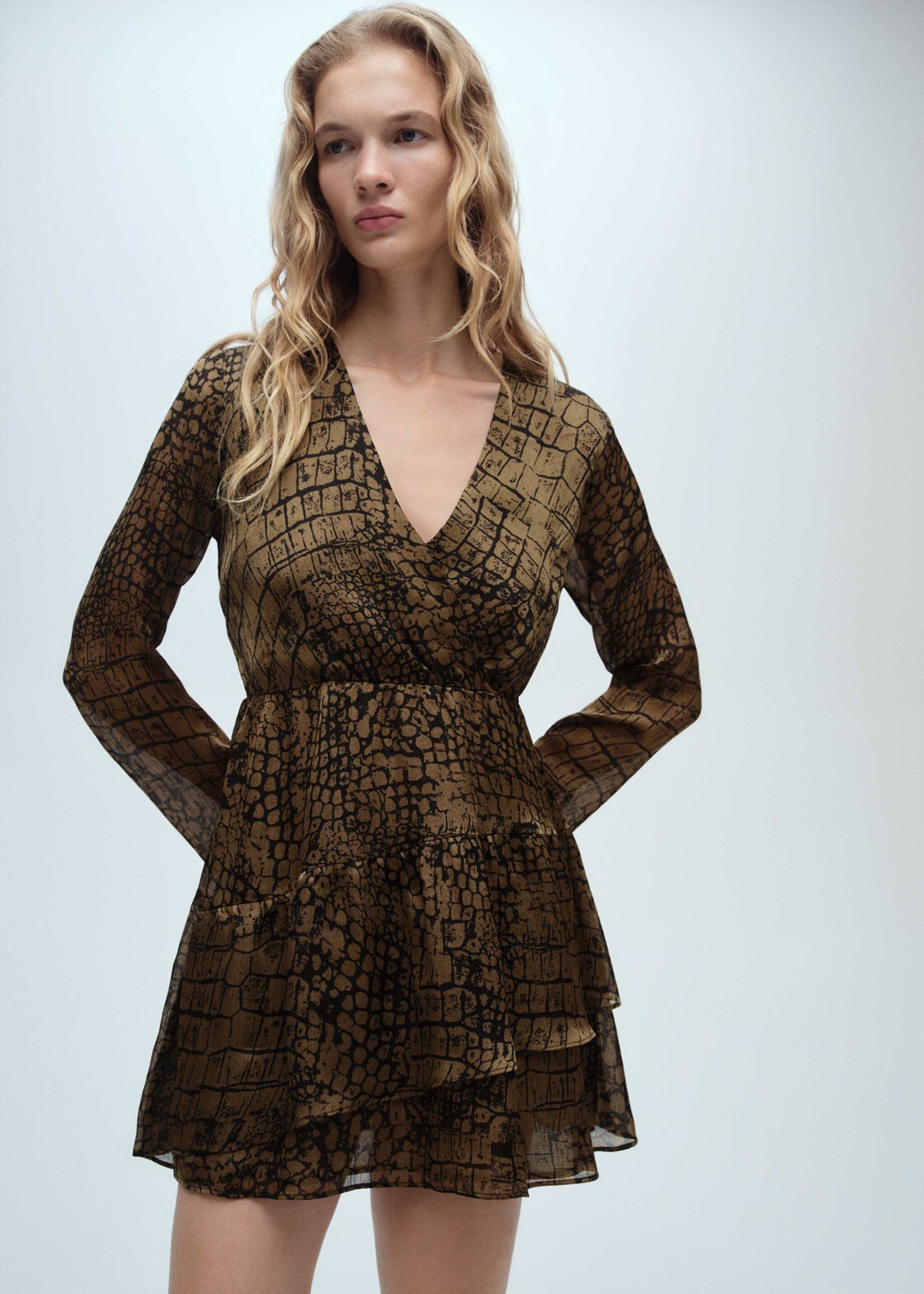 Animal print ruffle dress - Medium plane