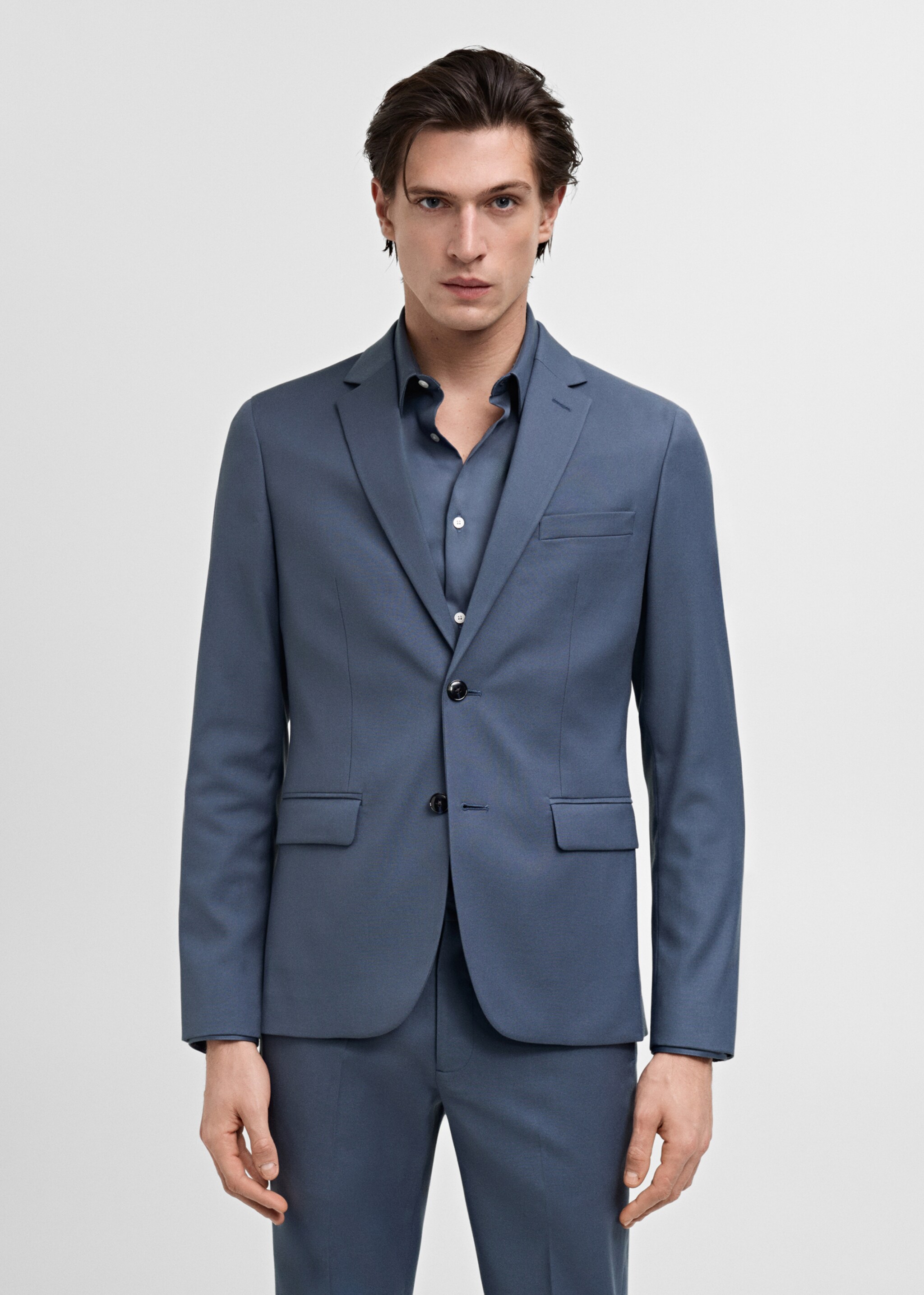 Super slim-fit suit jacket in stretch fabric - Medium plane