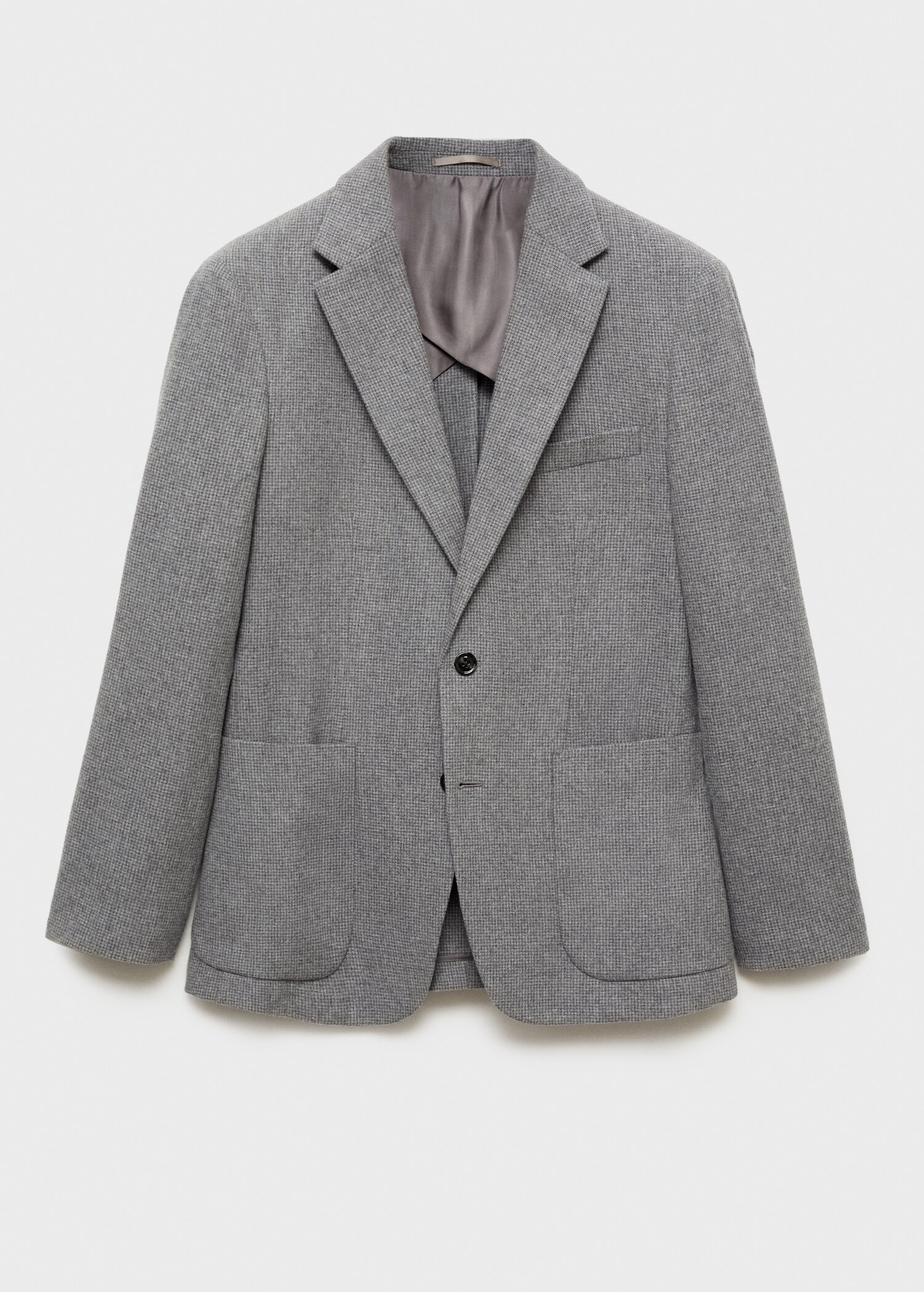 Dressjakke i ull slim fit med lite gåsefotmønster - Artikkel uten modell