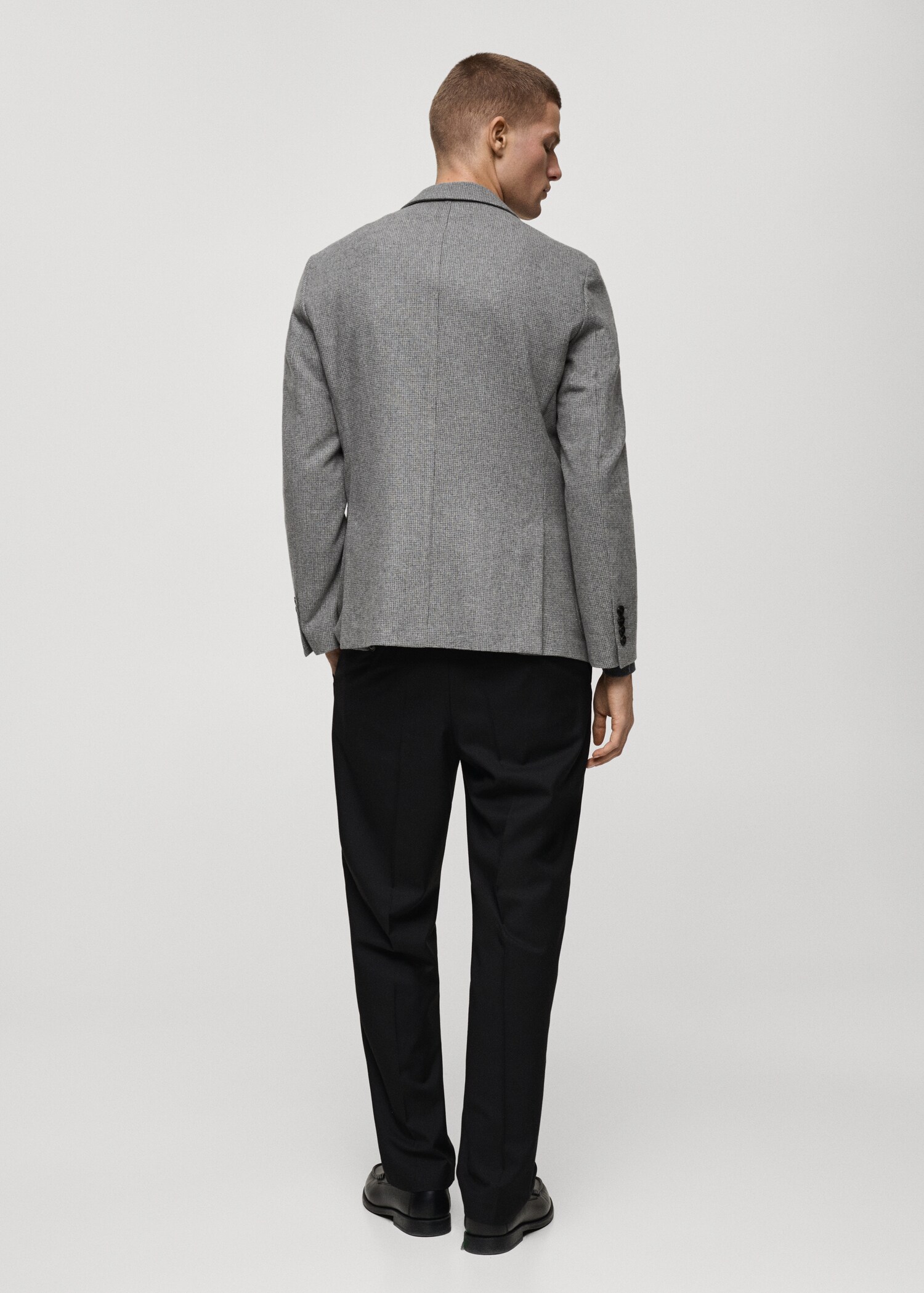 Slim-fit micro-houndstooth wool jacket - Reverse of the article