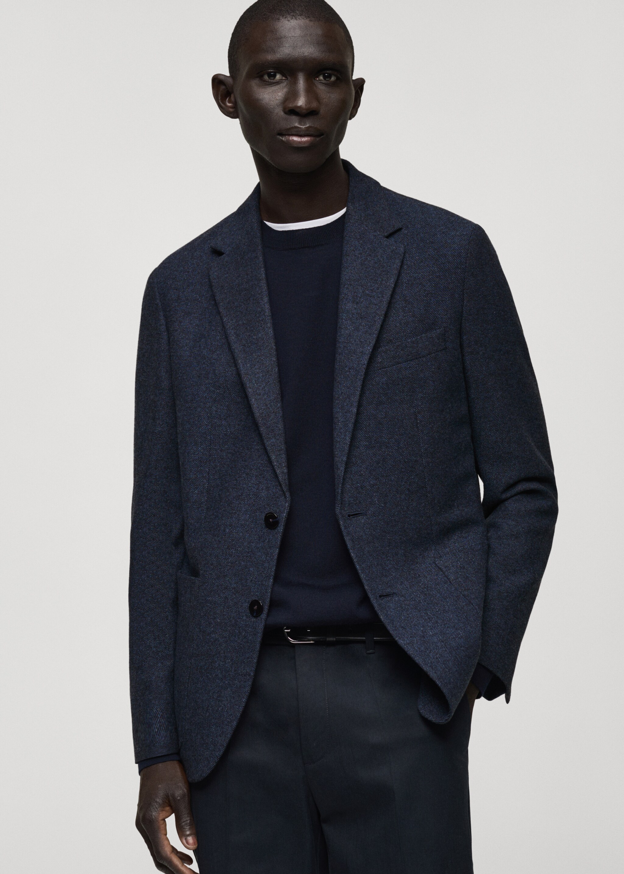 Veste laine mélangée slim-fit - Plan moyen