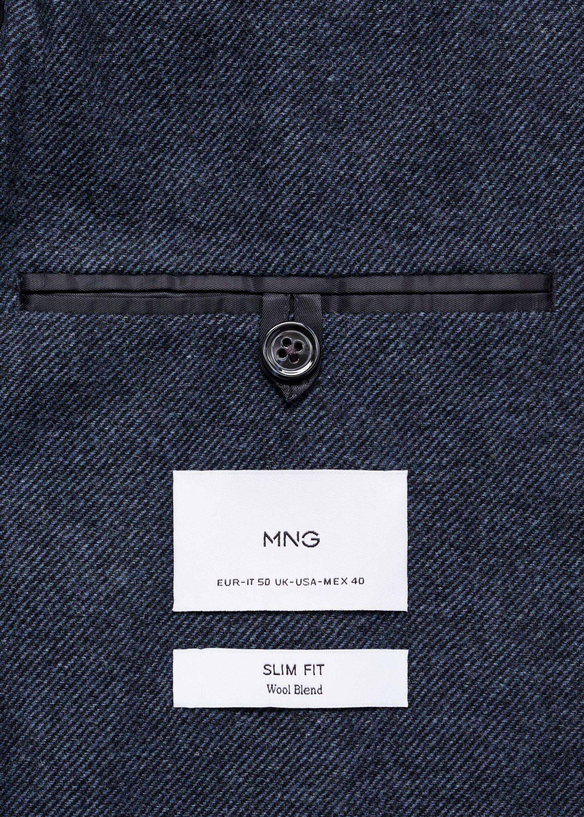 Veste laine mélangée slim-fit - Détail de l'article 0