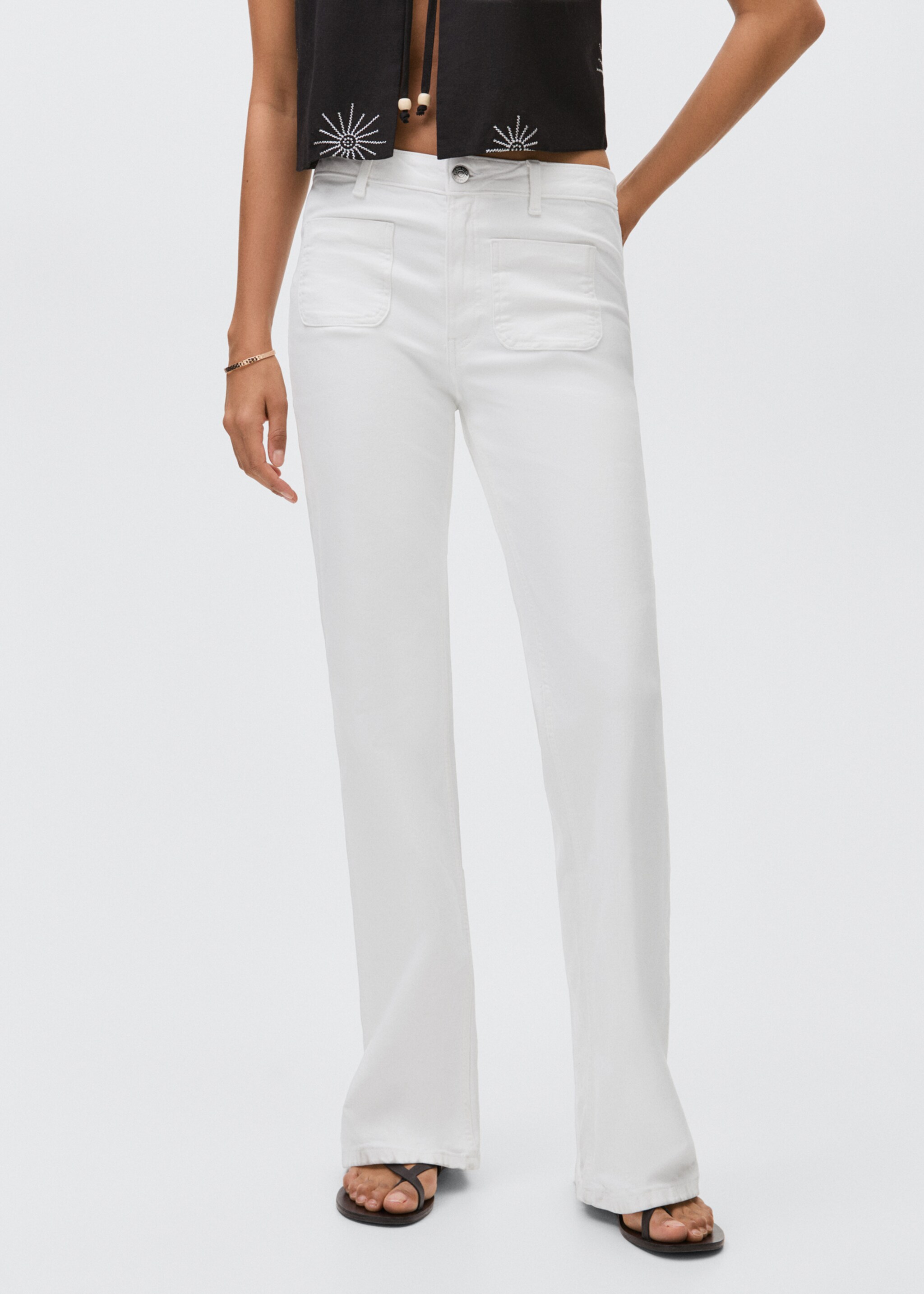 Flared jeans with pocket - Medium plane