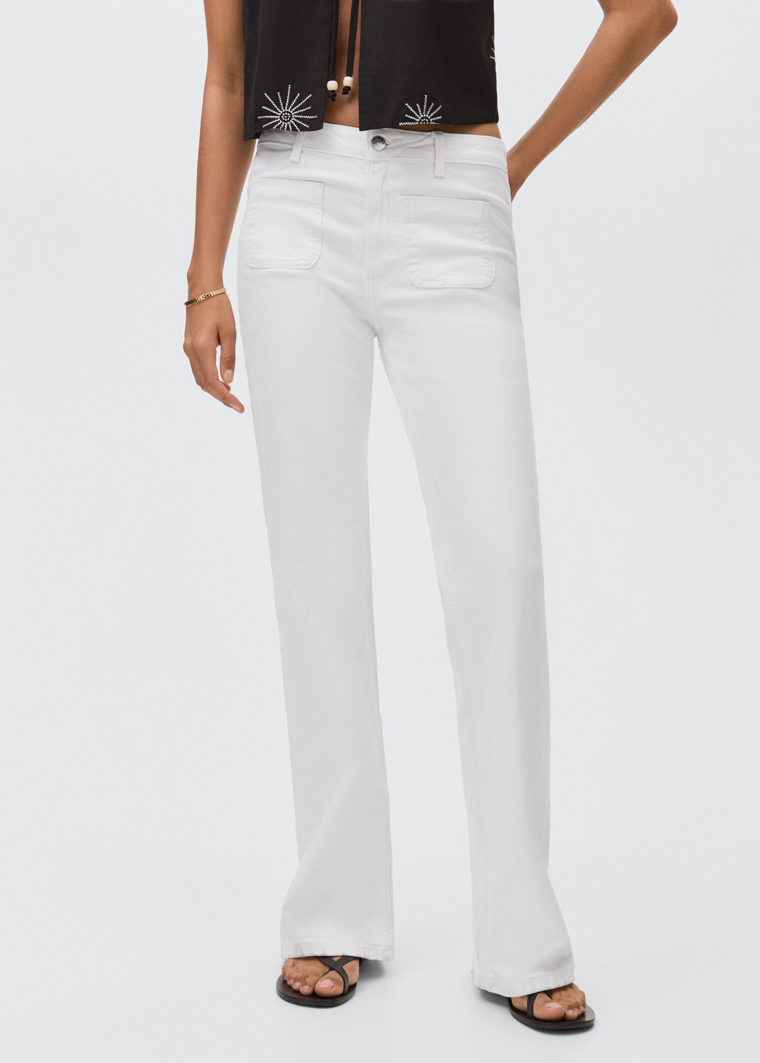 Flared jeans with pocket - Medium plane