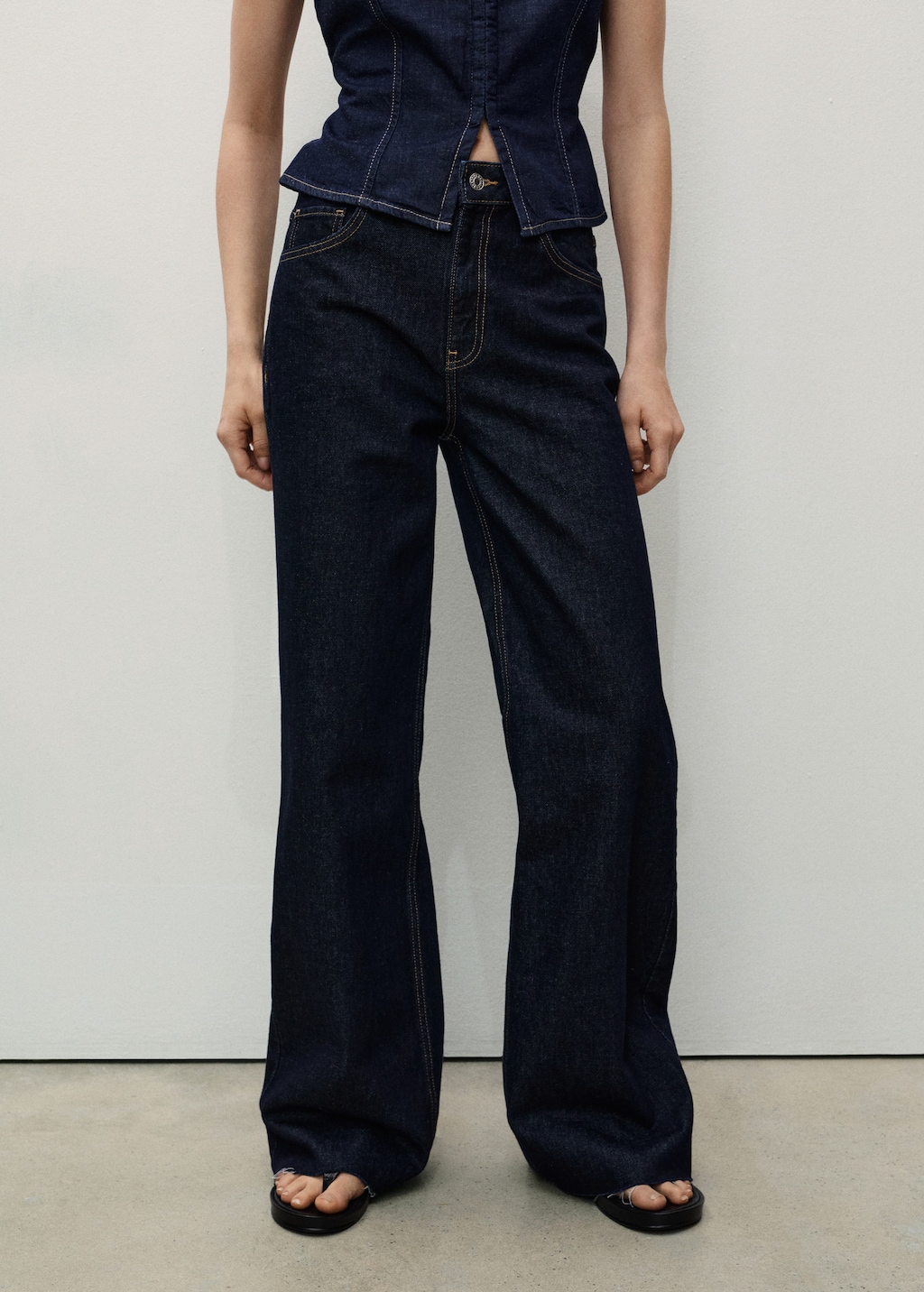 Mango Danila wideleg rinse-wash jeans