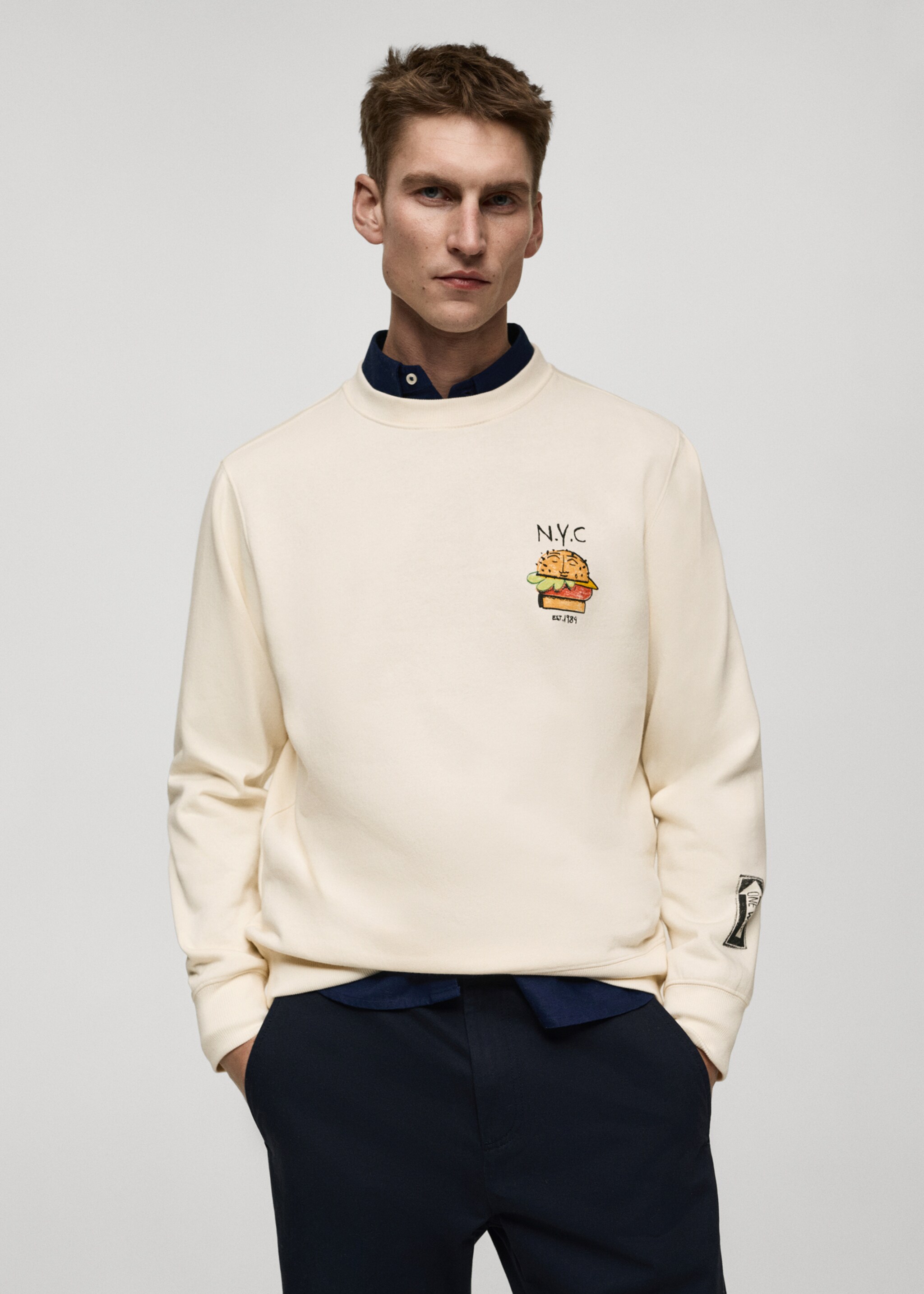 Graphic-print cotton sweatshirt - Medium plane