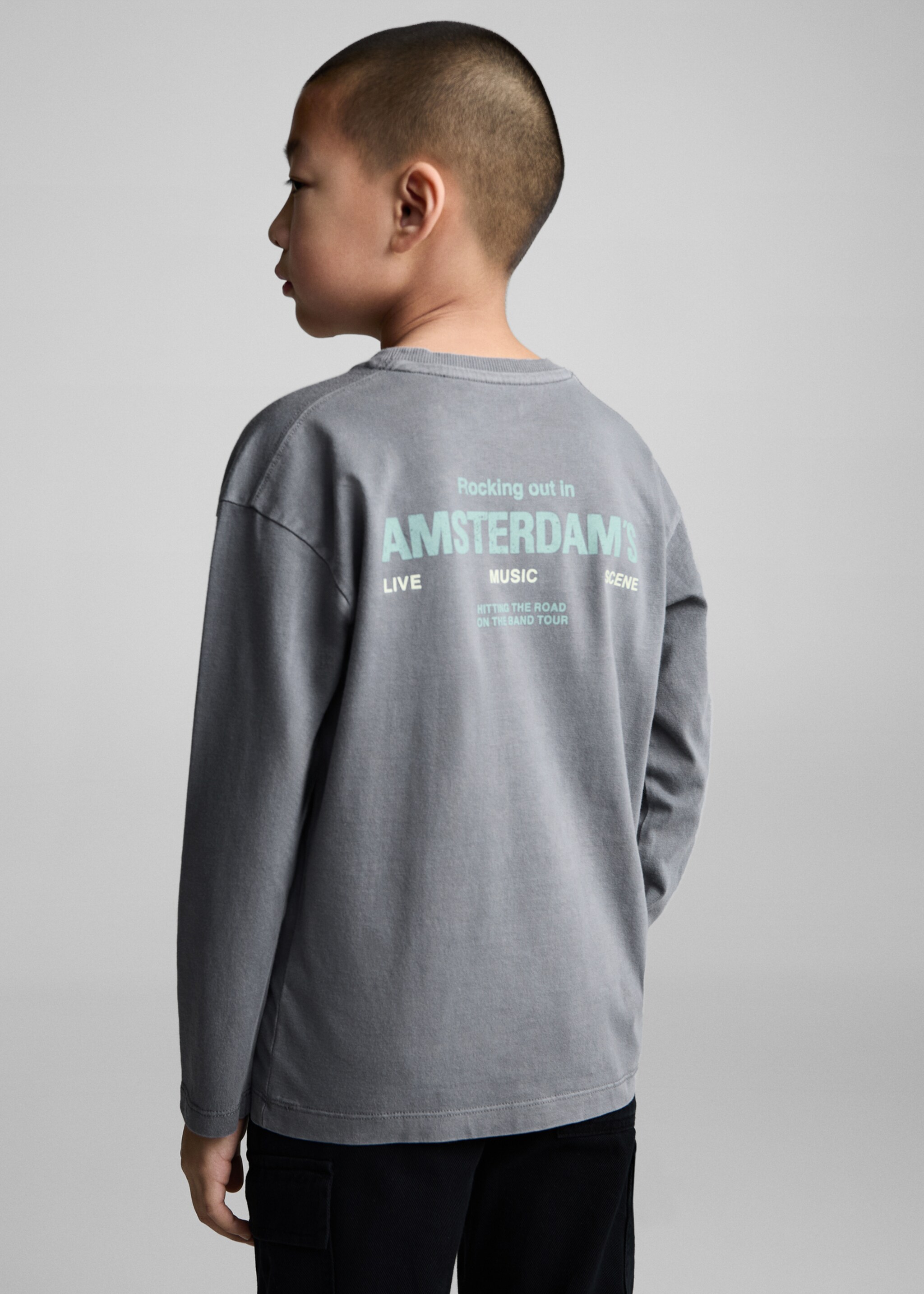 Camiseta algodón efecto lavado - Plano medio