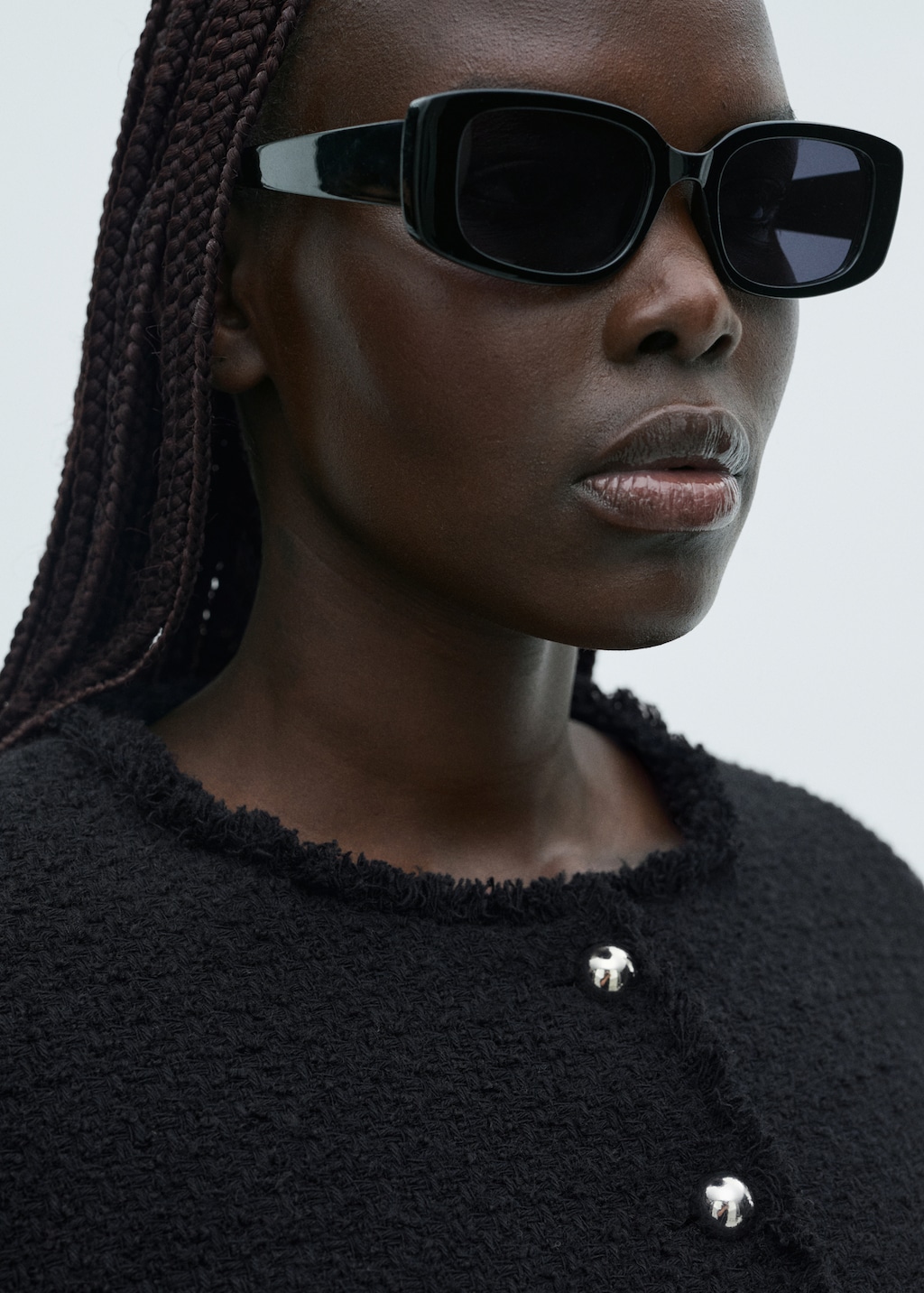 Tweed jacket with jewel buttons