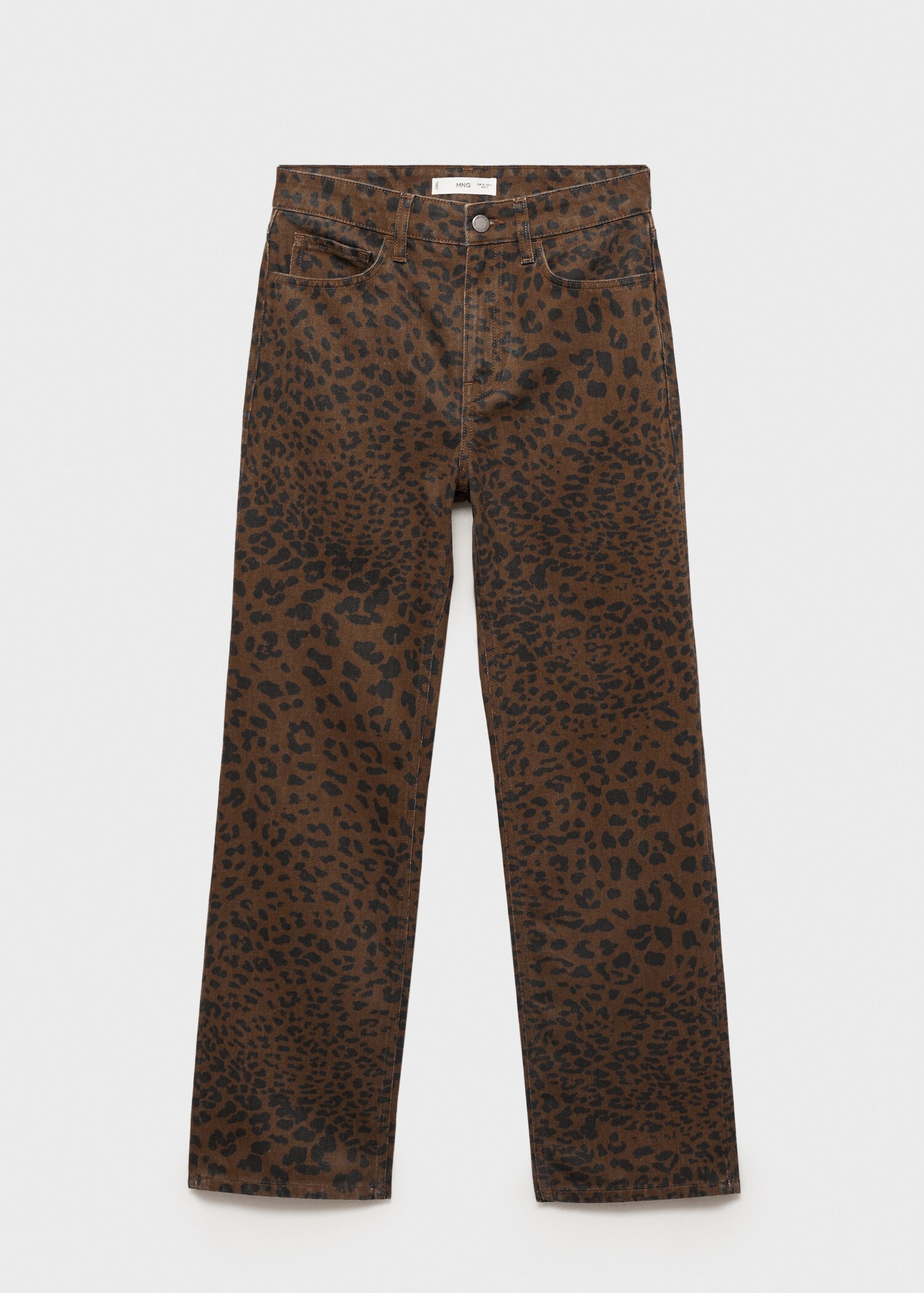 Leopard-print straight jeans - Article without model