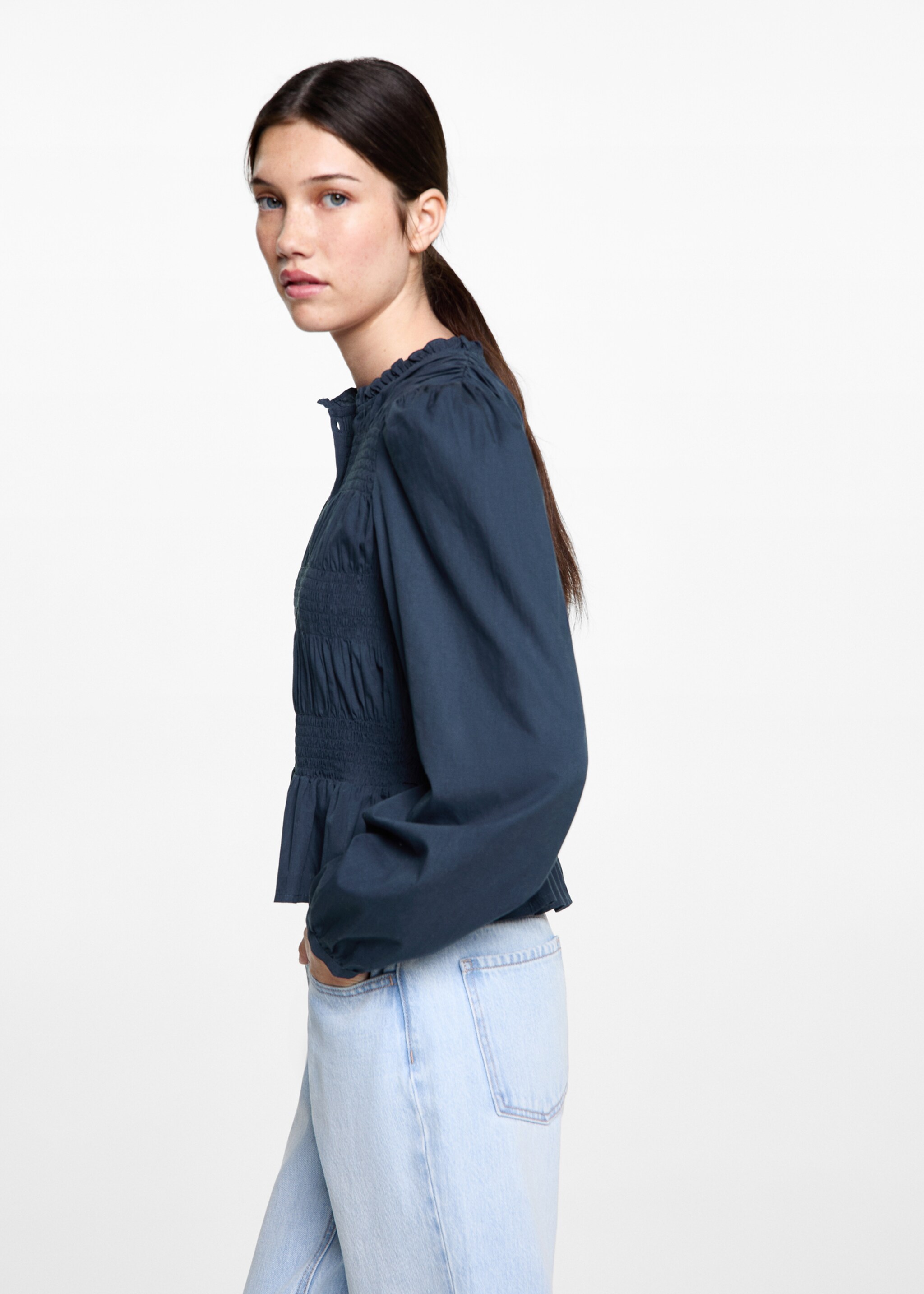 Ruffled gathered blouse - Details of the article 6