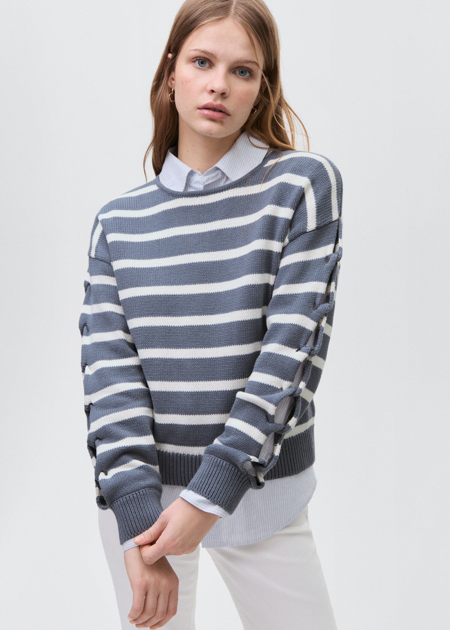 Pull-over en maille à rayures - Plan moyen