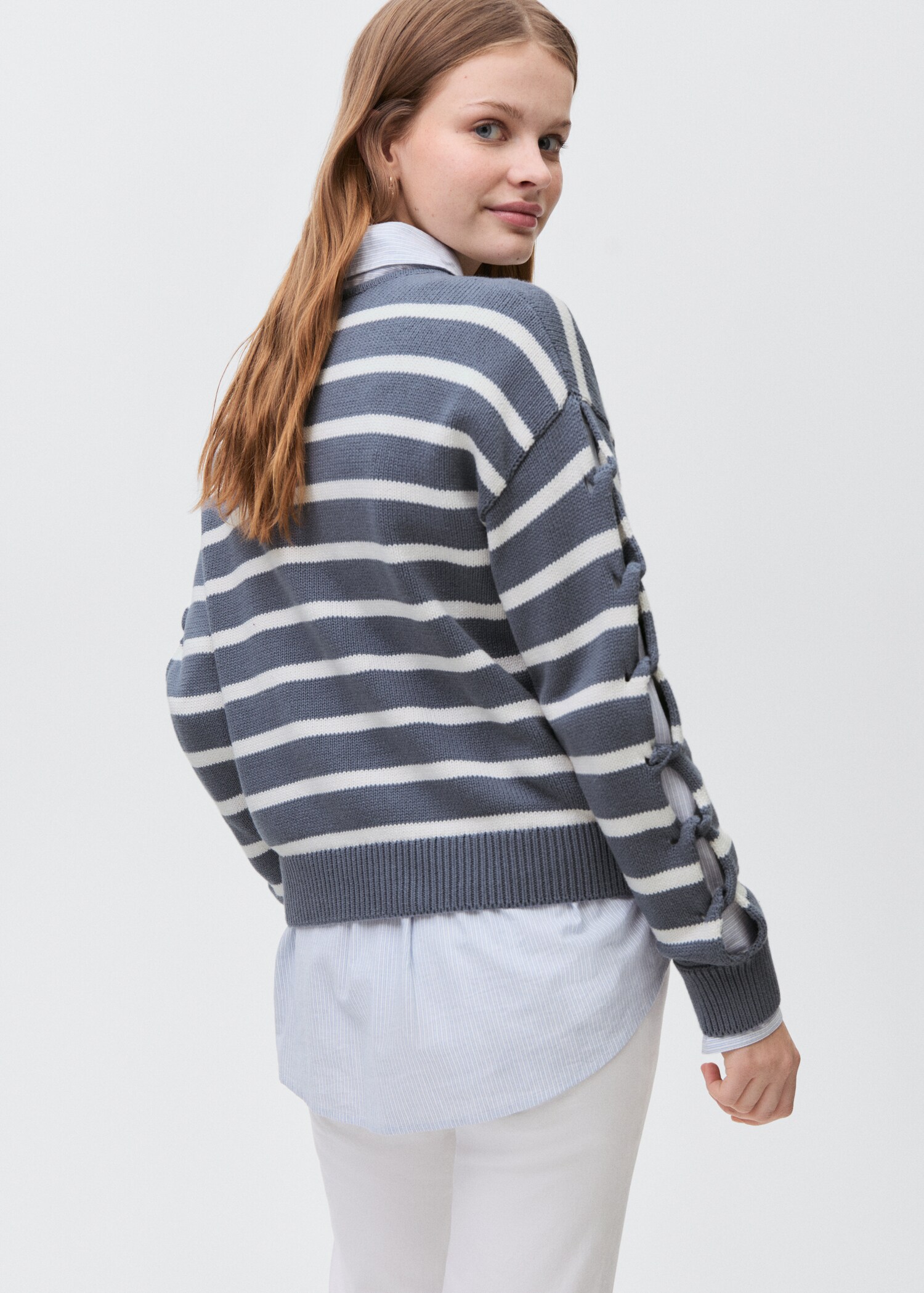 Pull-over en maille à rayures - Verso de l’article