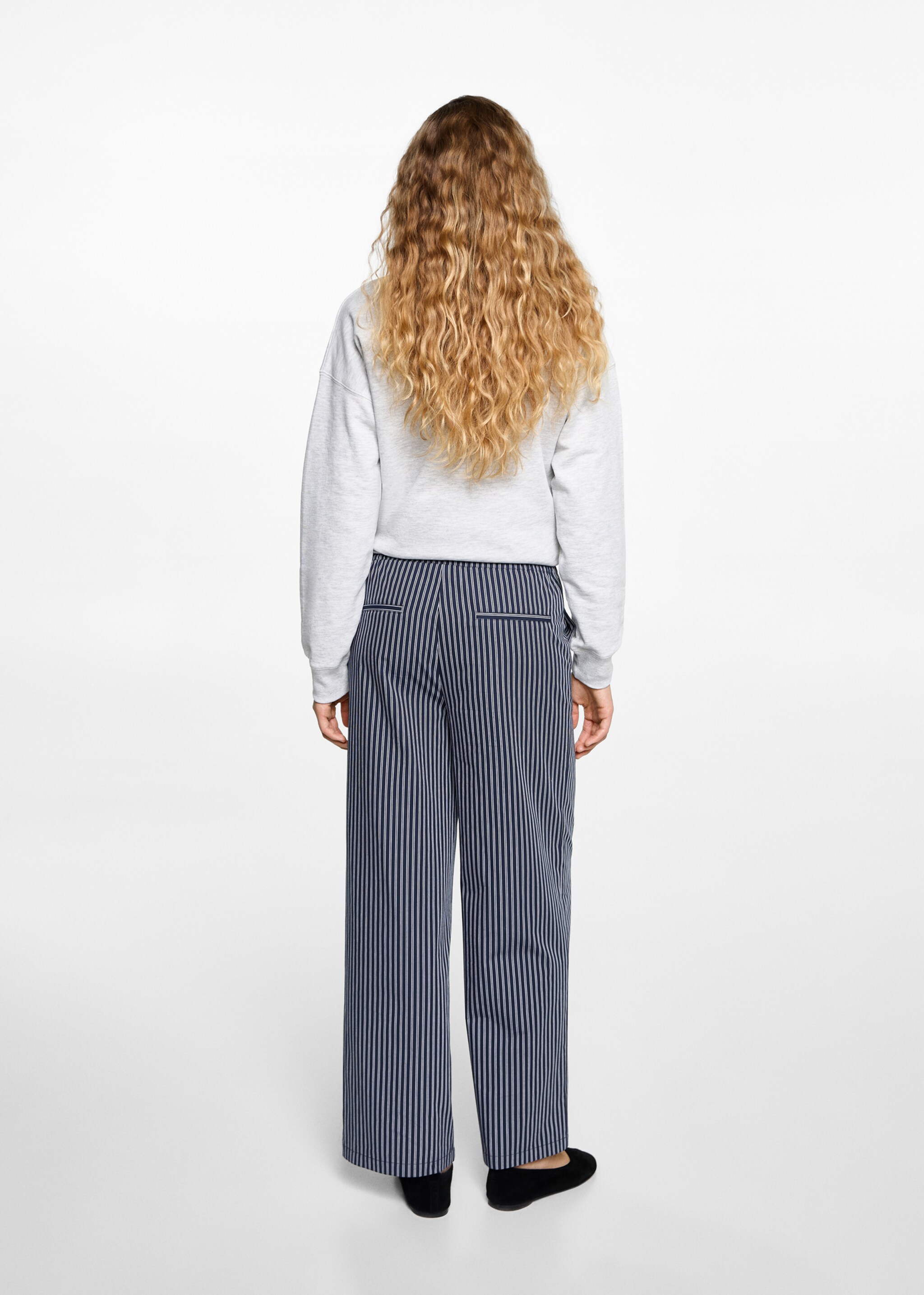 Striped flowy trousers - Reverse of the article