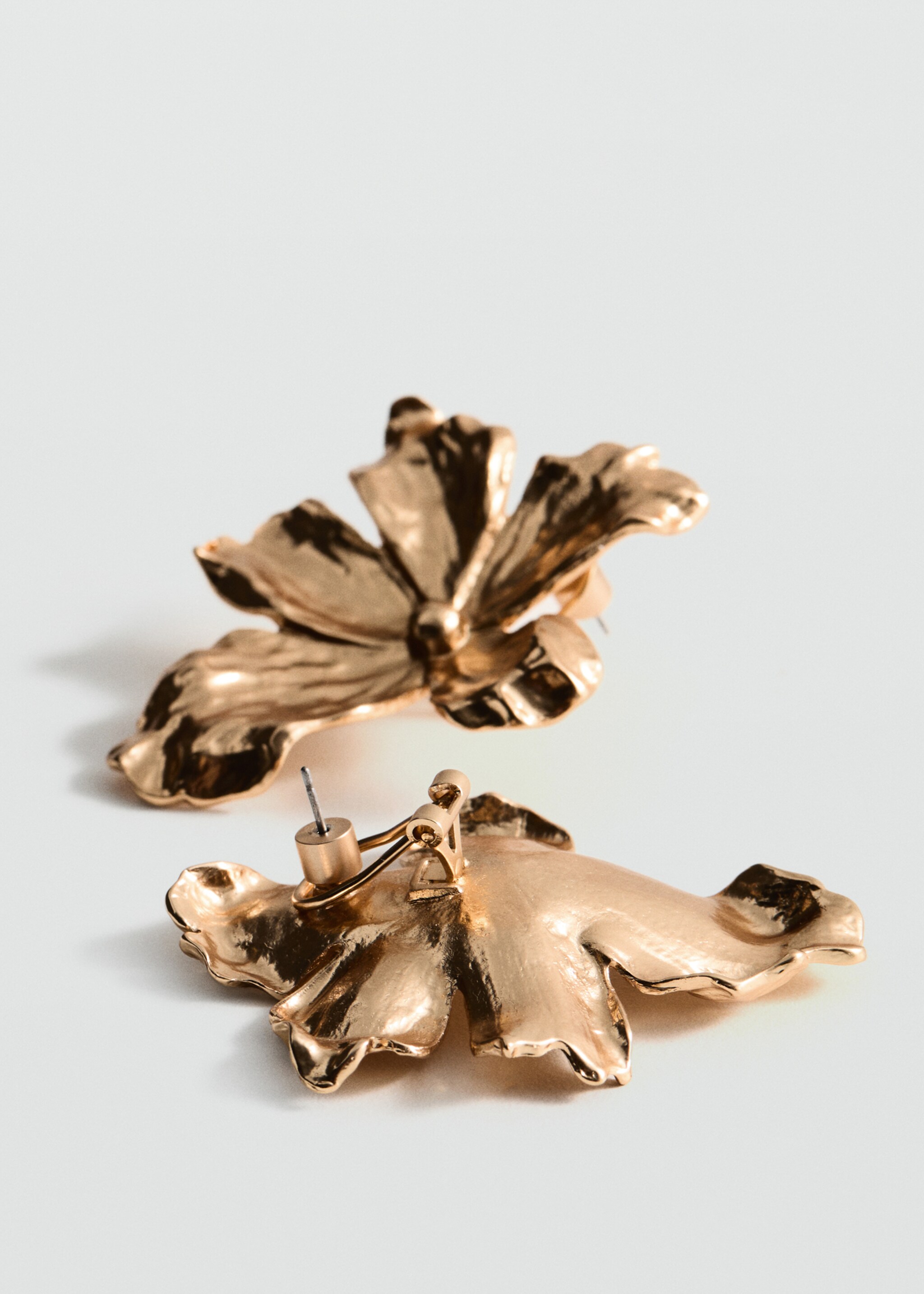 Textured flower earrings - Medium plane