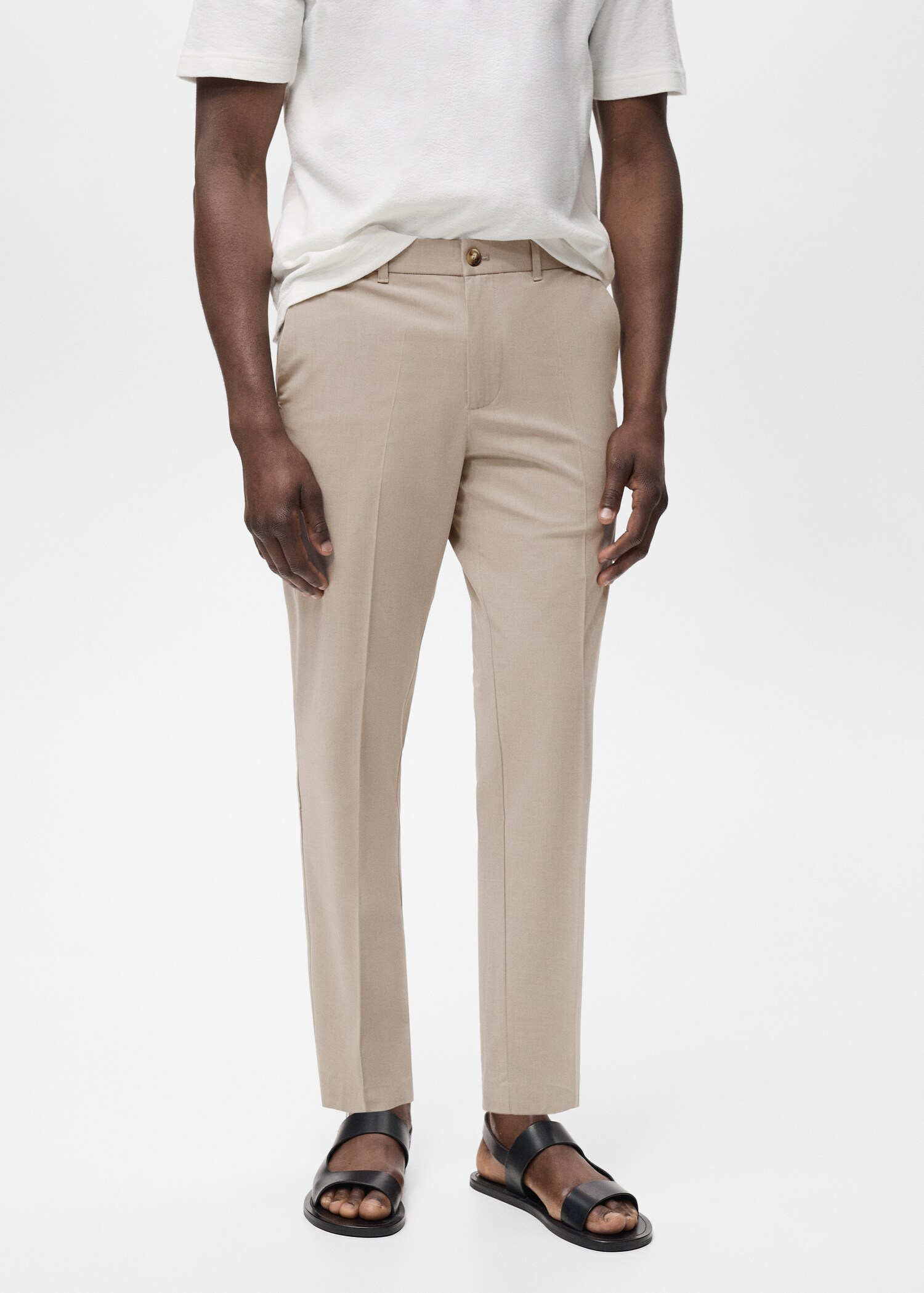 Bologna slim cropped comfort stretch trousers - Medium plane