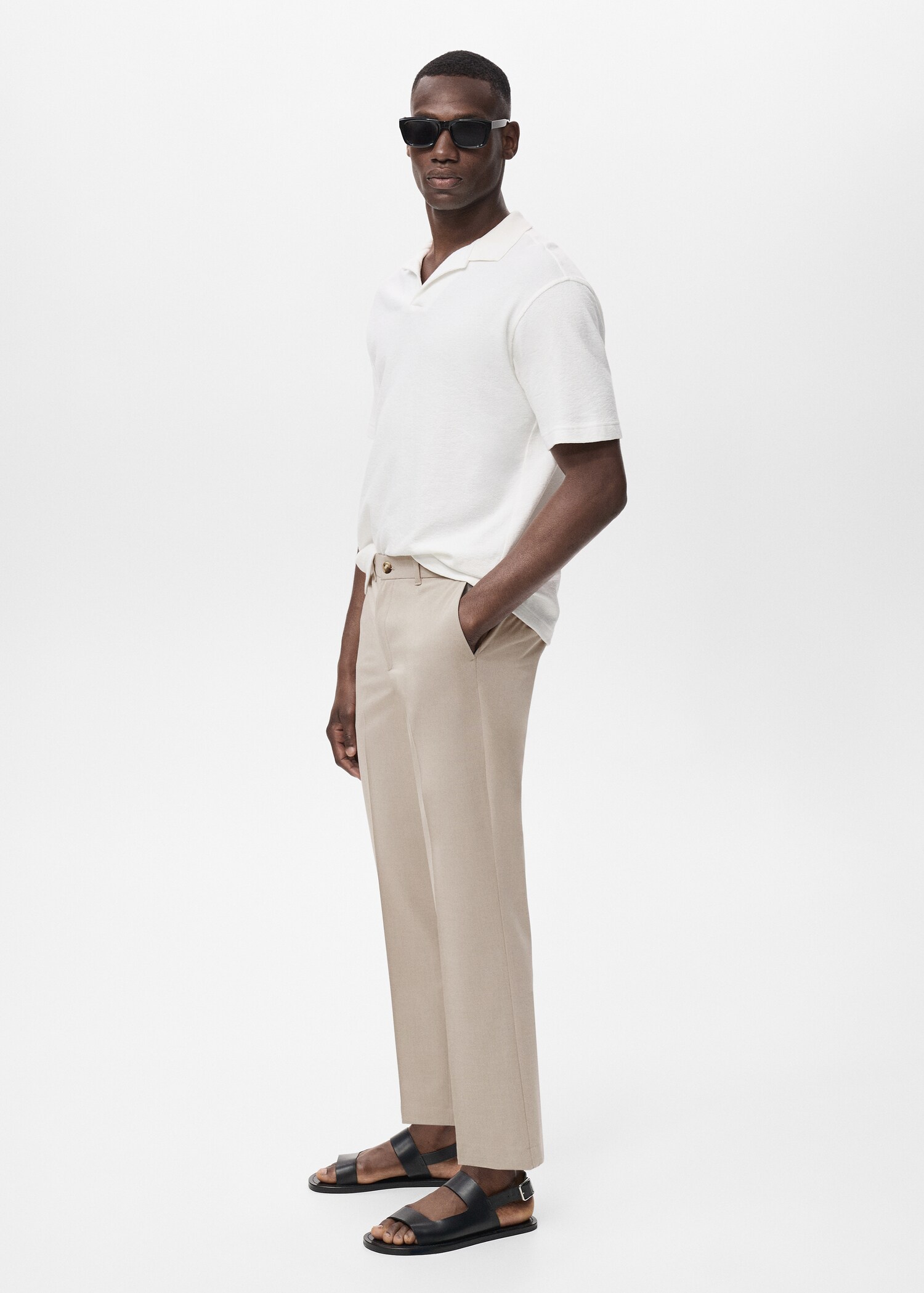 Bologna slim cropped comfort stretch trousers - Details of the article 6