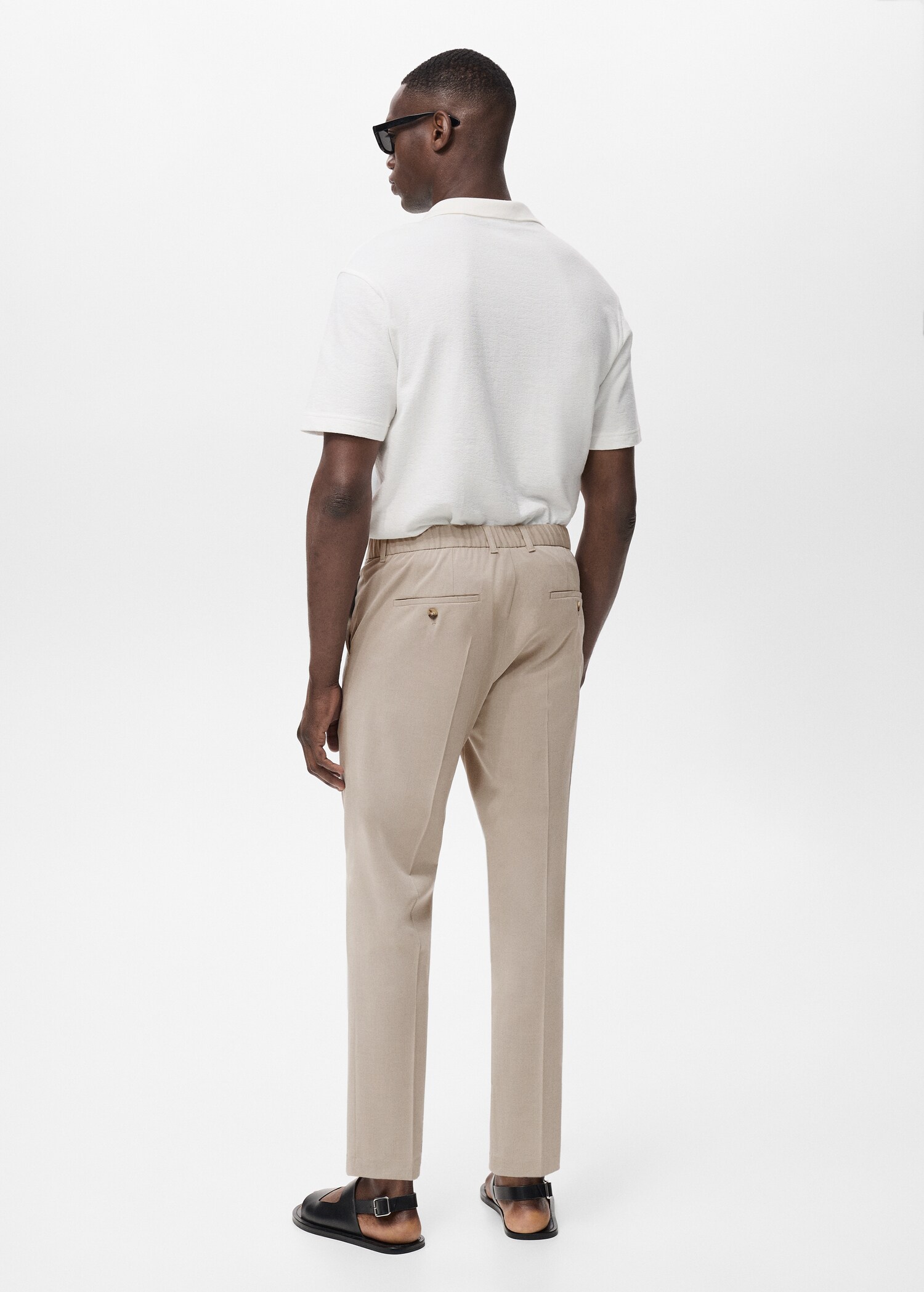 Bologna slim cropped comfort stretch trousers - Reverse of the article