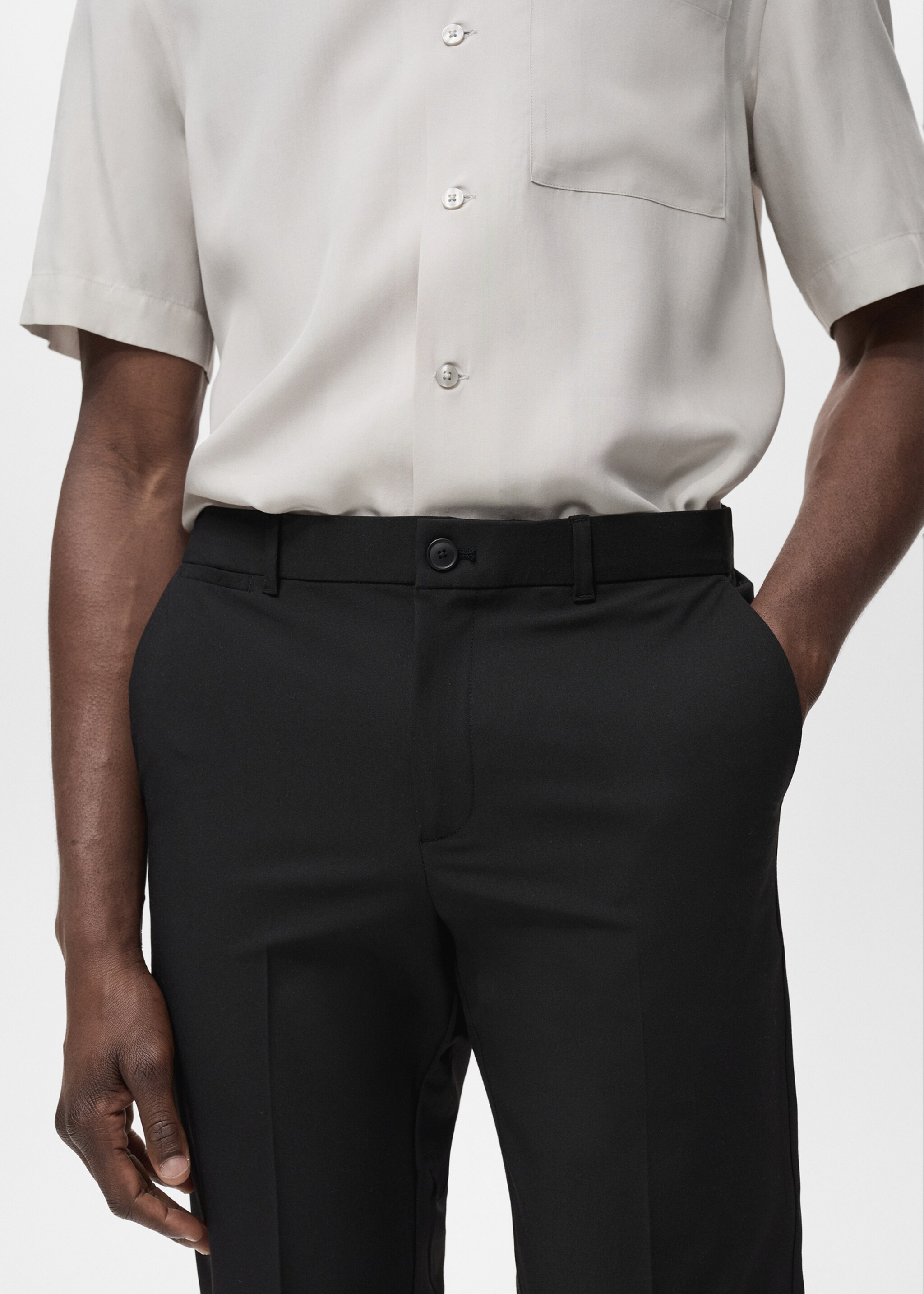Bologna slim cropped comfort stretch trousers - Details of the article 1