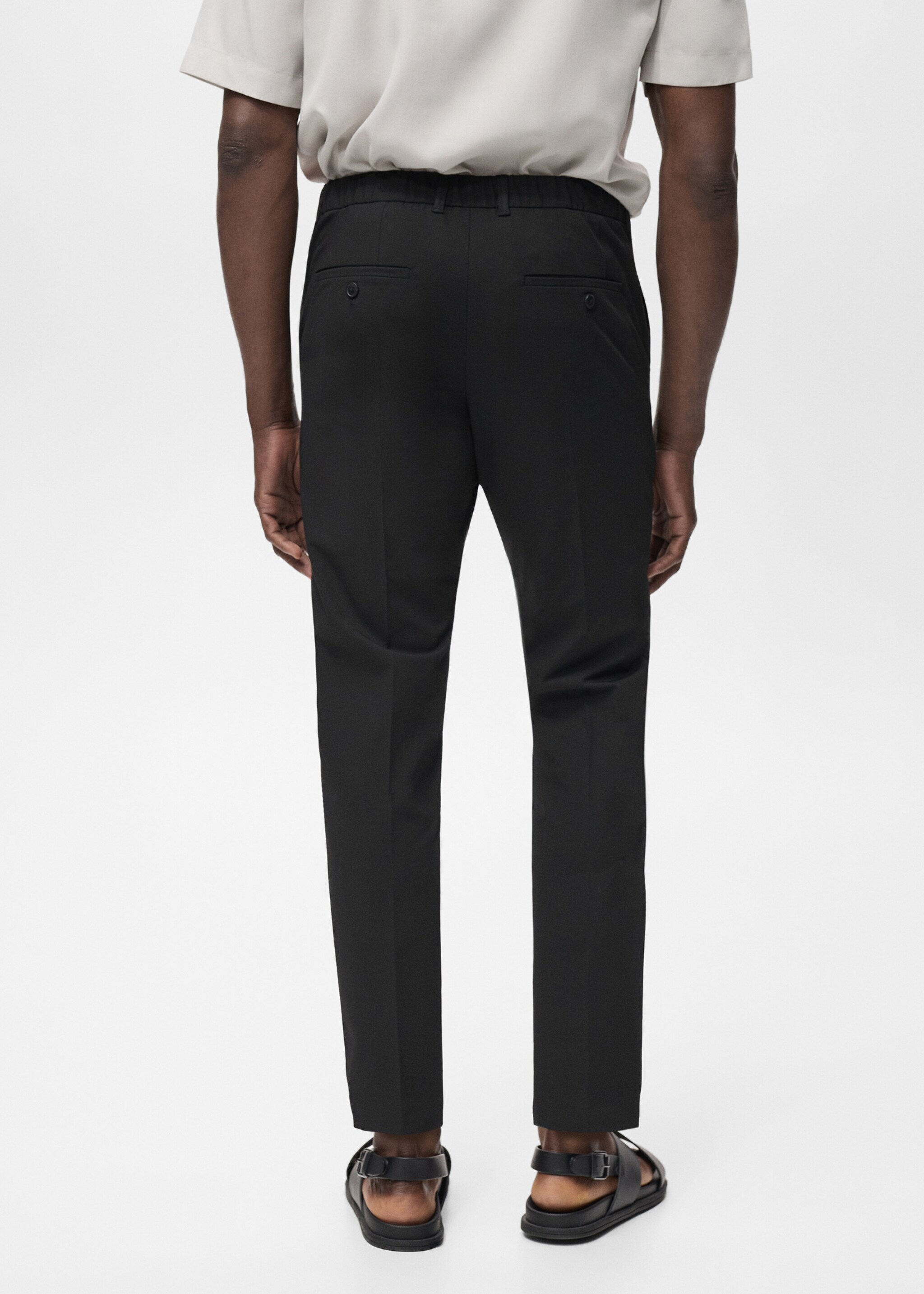 Bologna slim cropped comfort stretch trousers - Reverse of the article