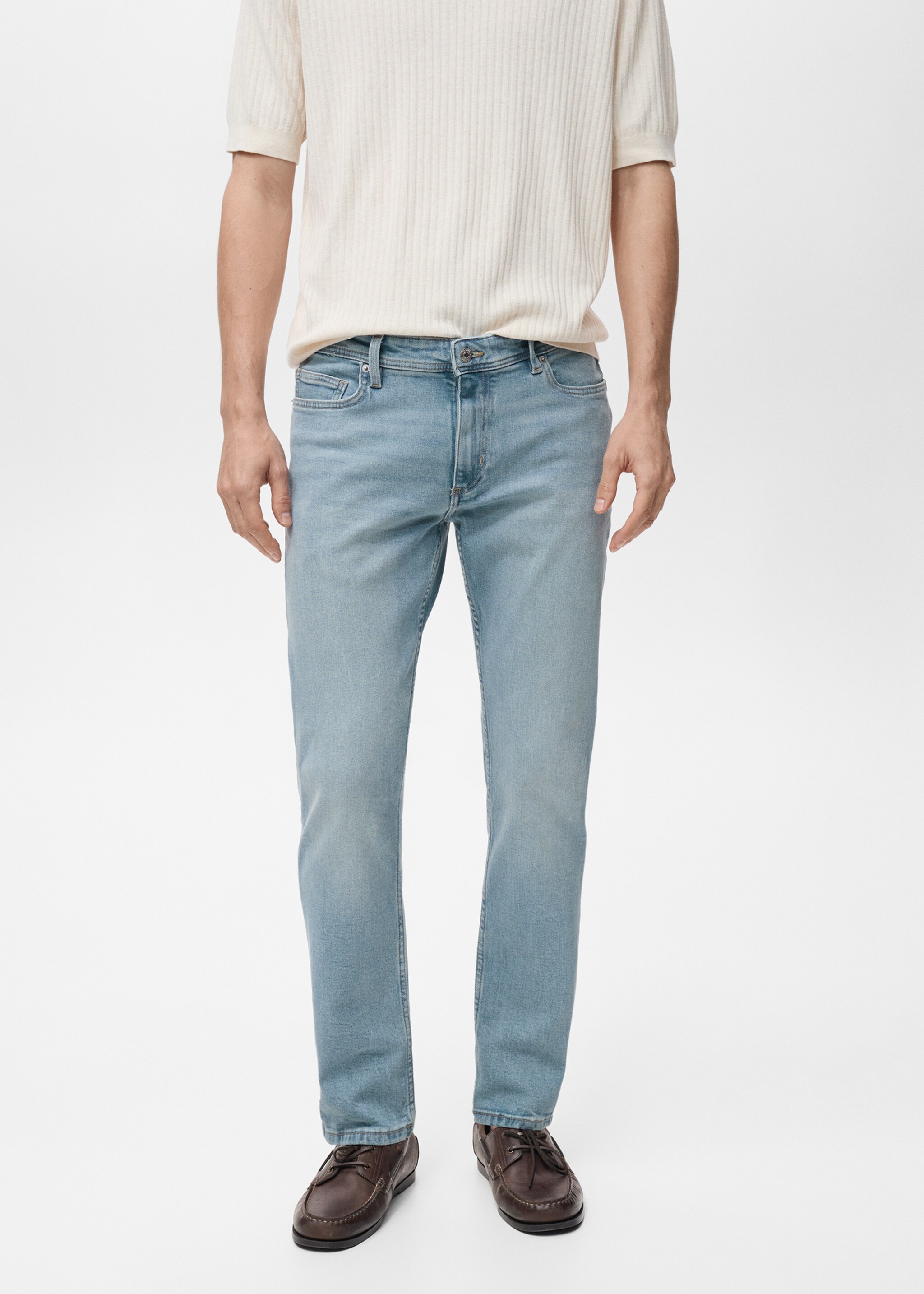 Jan slim-fit jeans with frayed effect - Medium plane