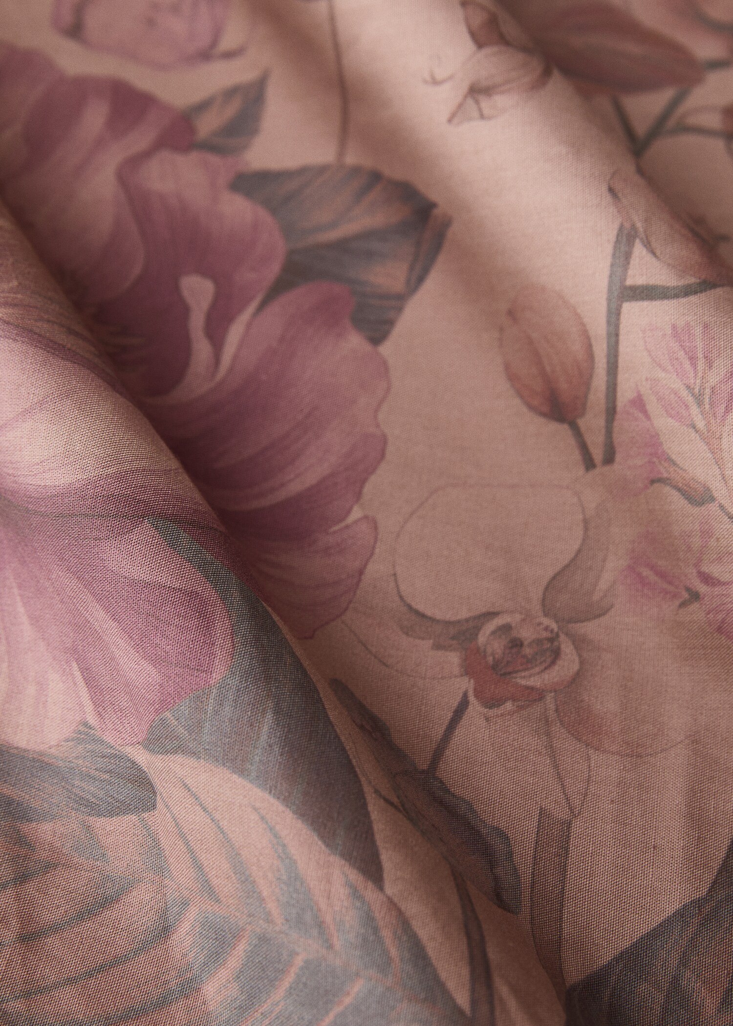 Cotton percale multi-coloured floral-print duvet cover for 90 cm bed - Details of the article 3