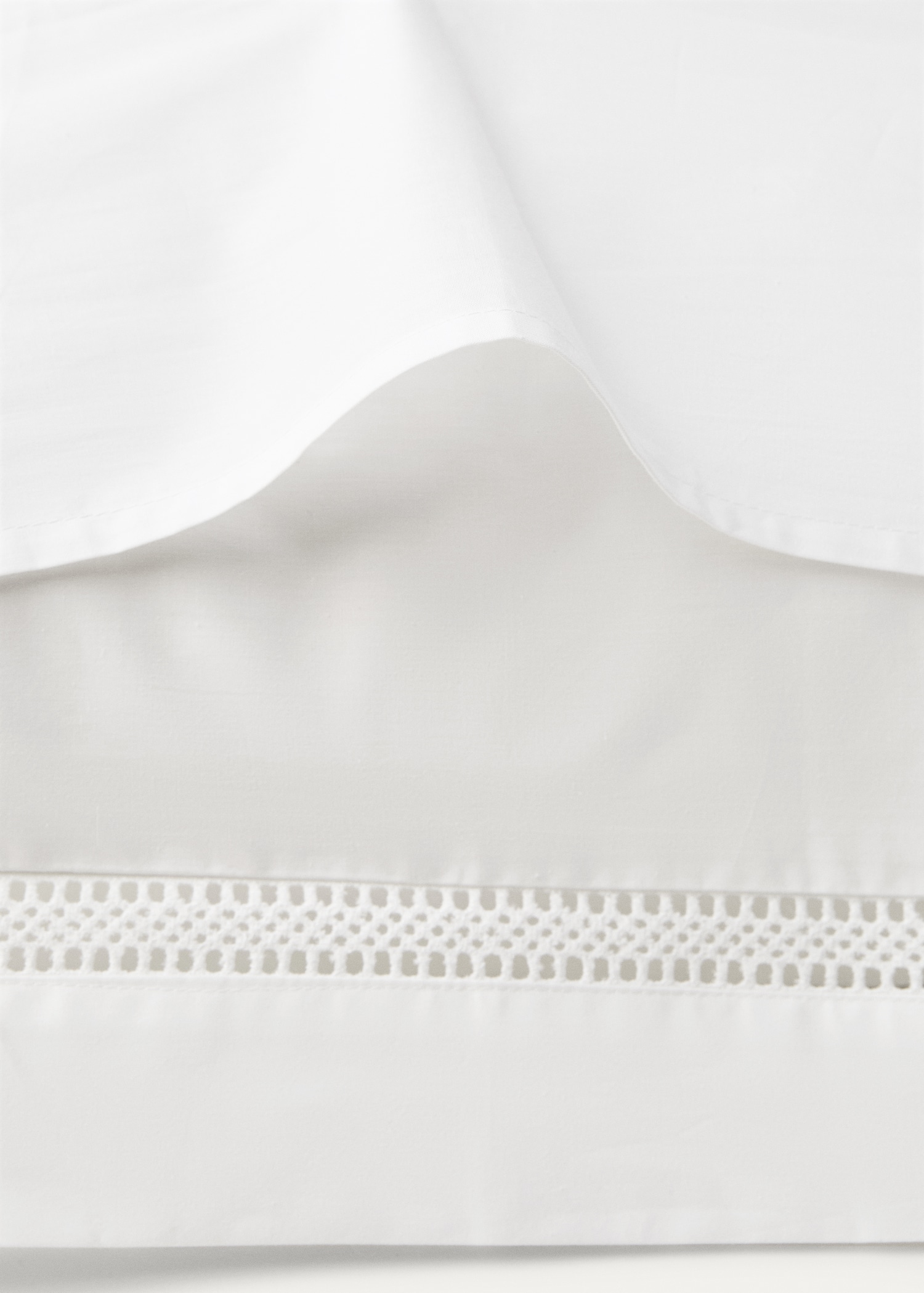 Deux taies d'oreiller percale de coton entre-deux 60x60 cm - Détail de l'article 2
